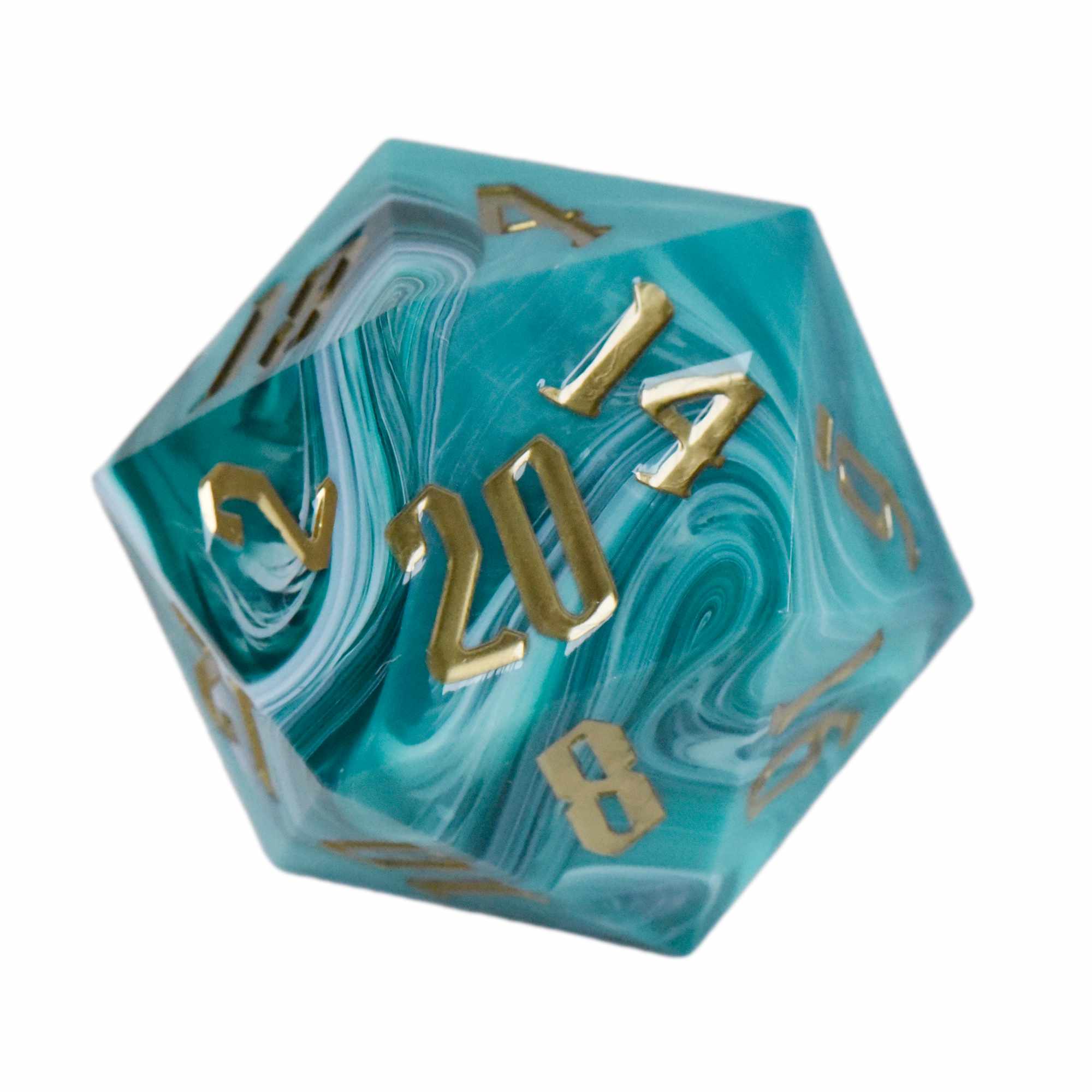55mm D20 - Marbled Aqua