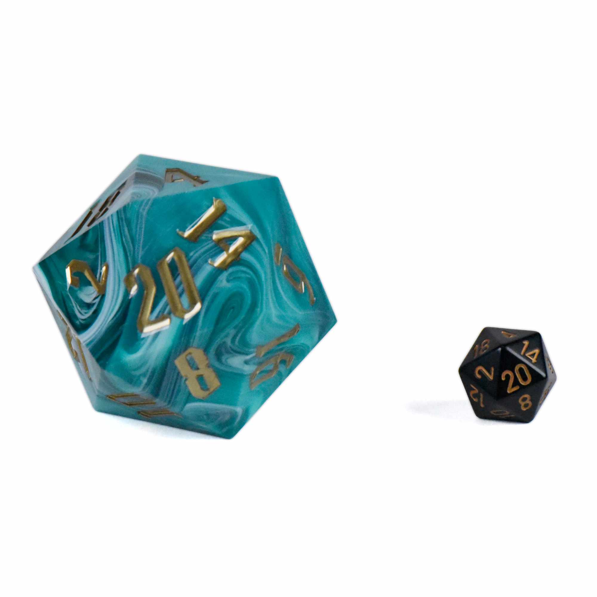 55mm D20 - Marbled Aqua