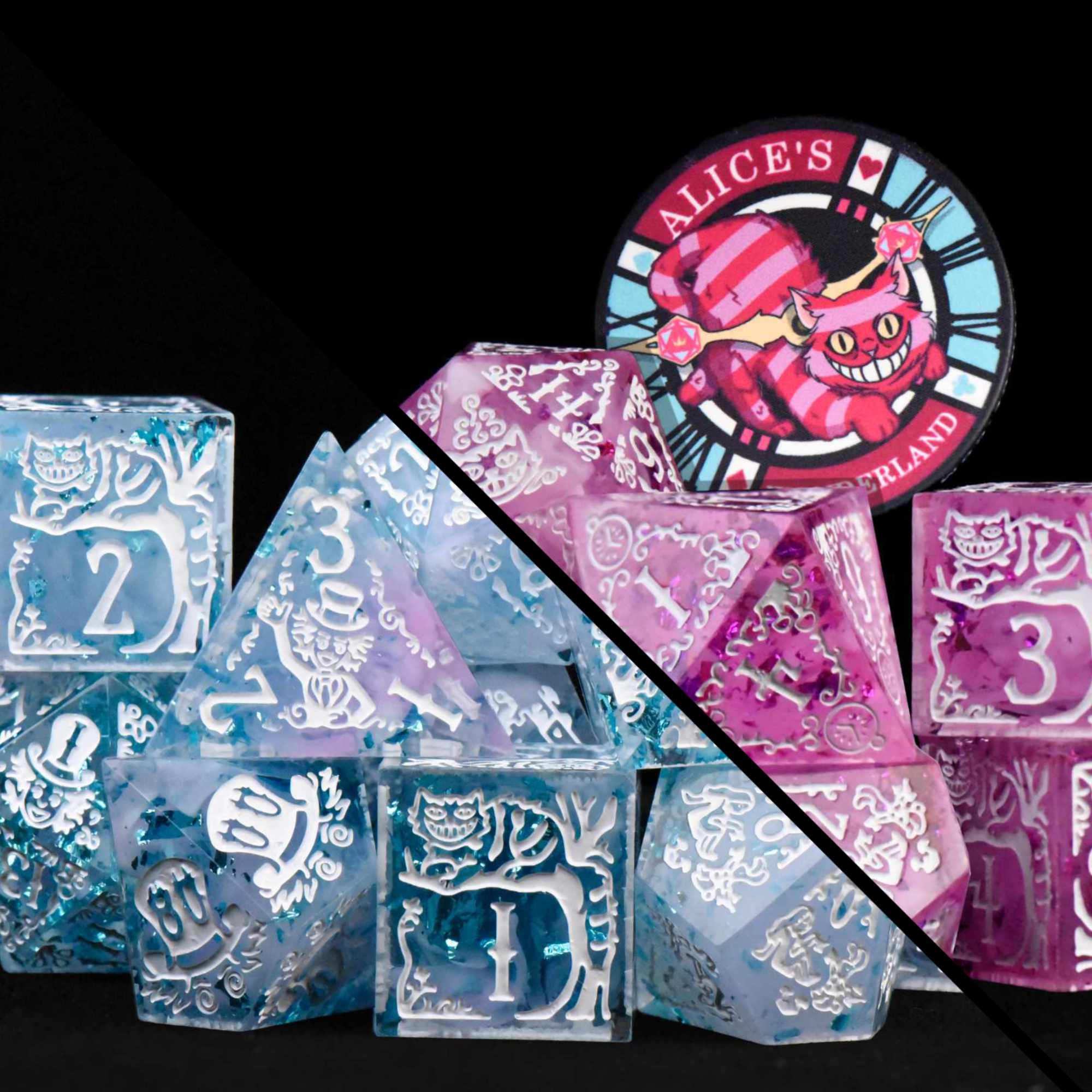 Alice's Wonderland 11 Dice Set with Gift Box (Sharp Edge)