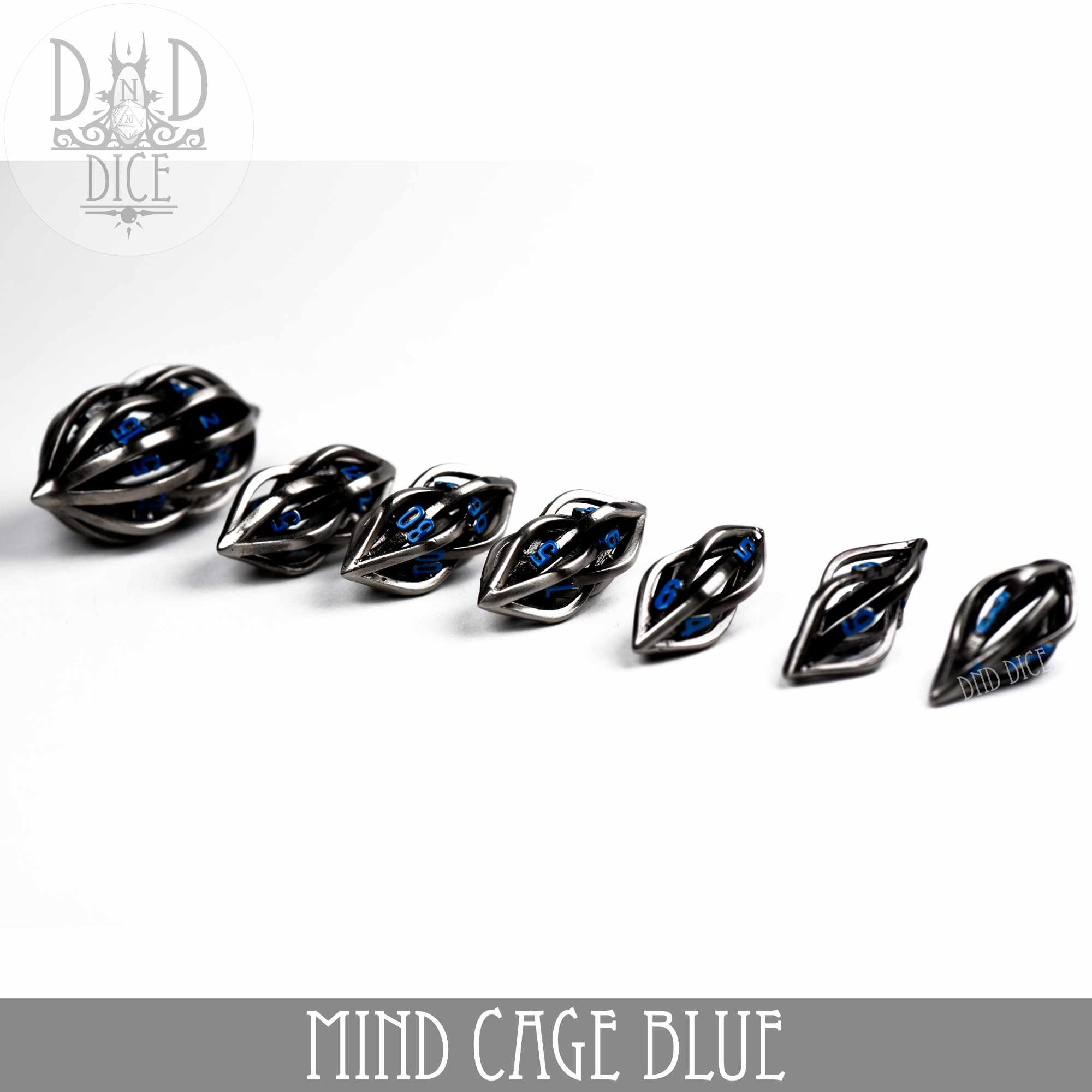 Mind Cage Blue - Metal Dice Set (Gift Box)