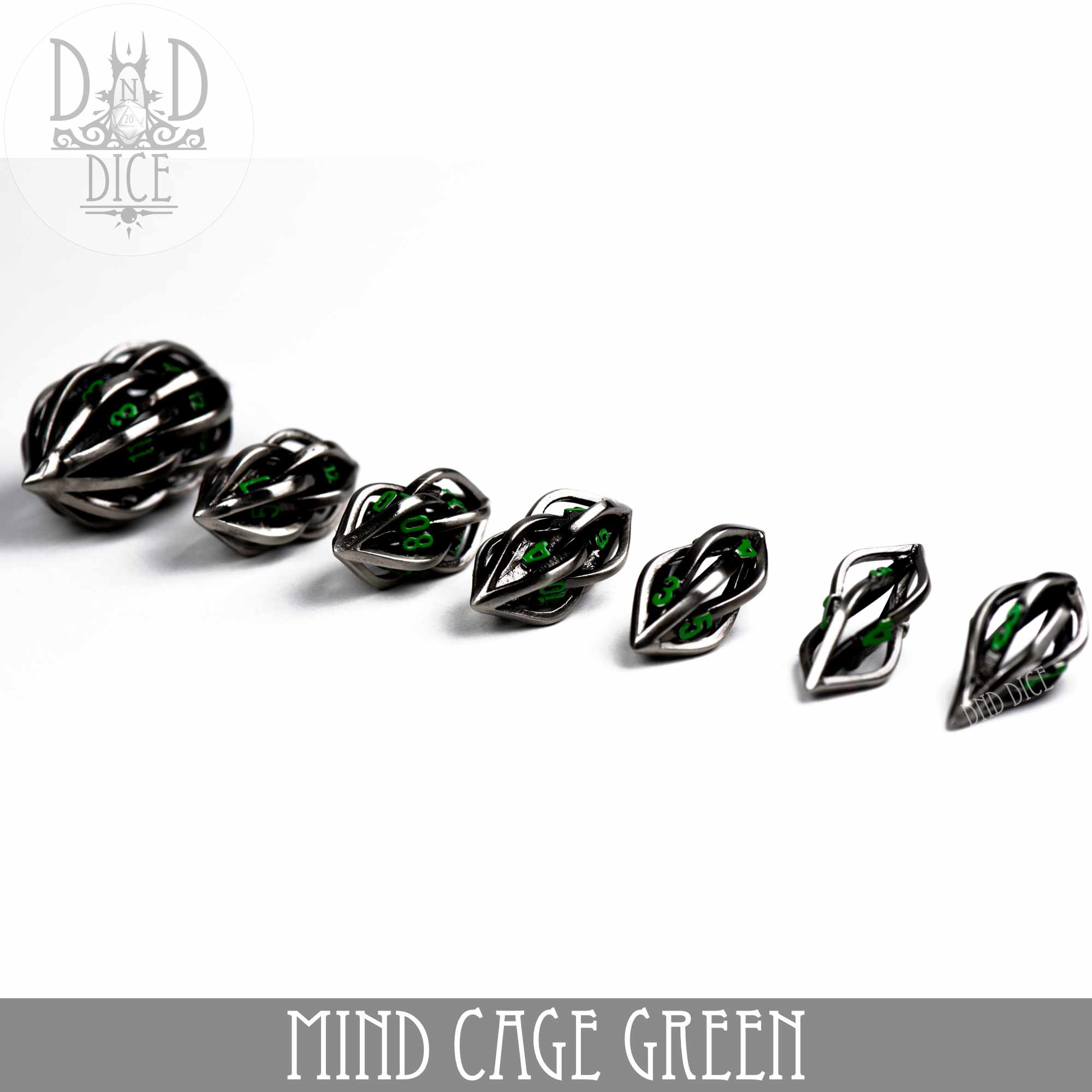 Mind Cage Green - Metal Dice Set (Gift Box)