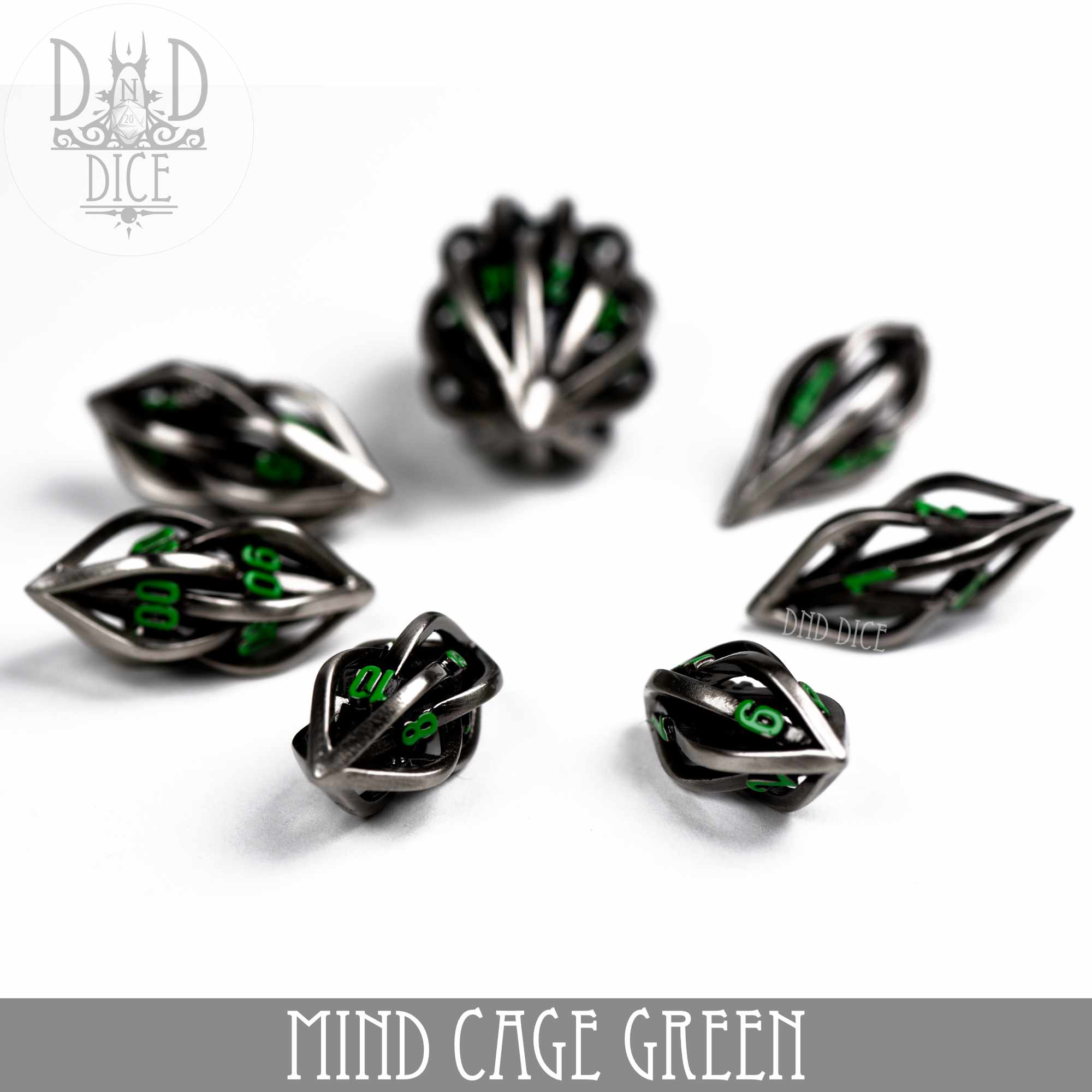 Mind Cage Green - Metal Dice Set (Gift Box)
