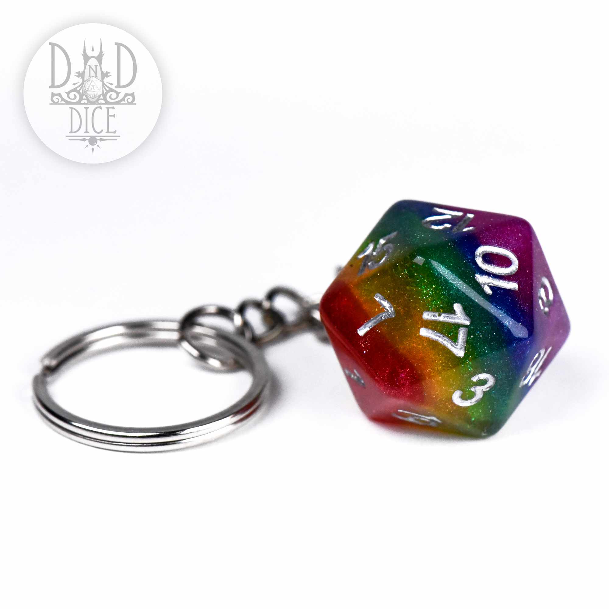 Rainbow D20 Keychain (Black Friday)