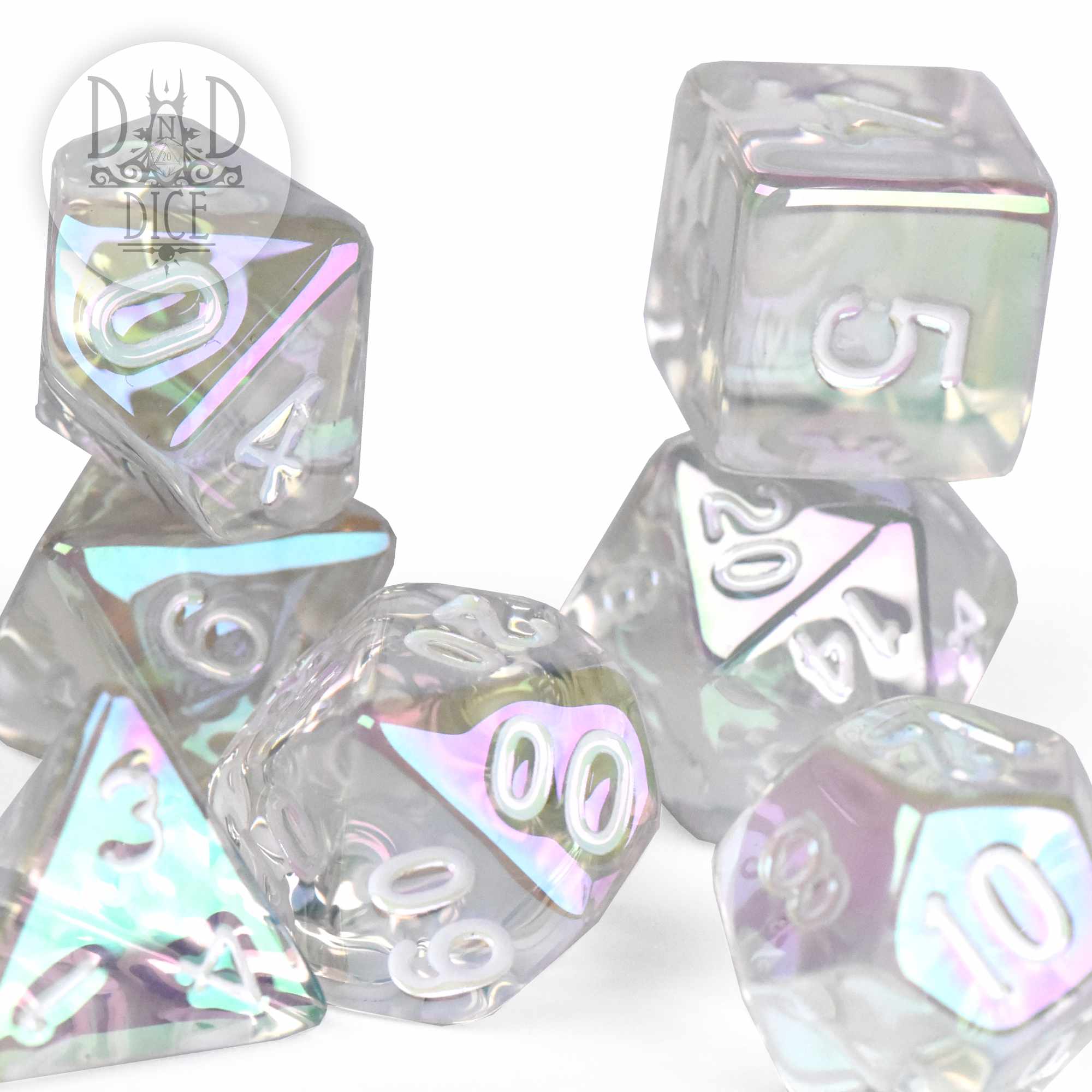 Glamoured Clear Dice Set (Black Friday)