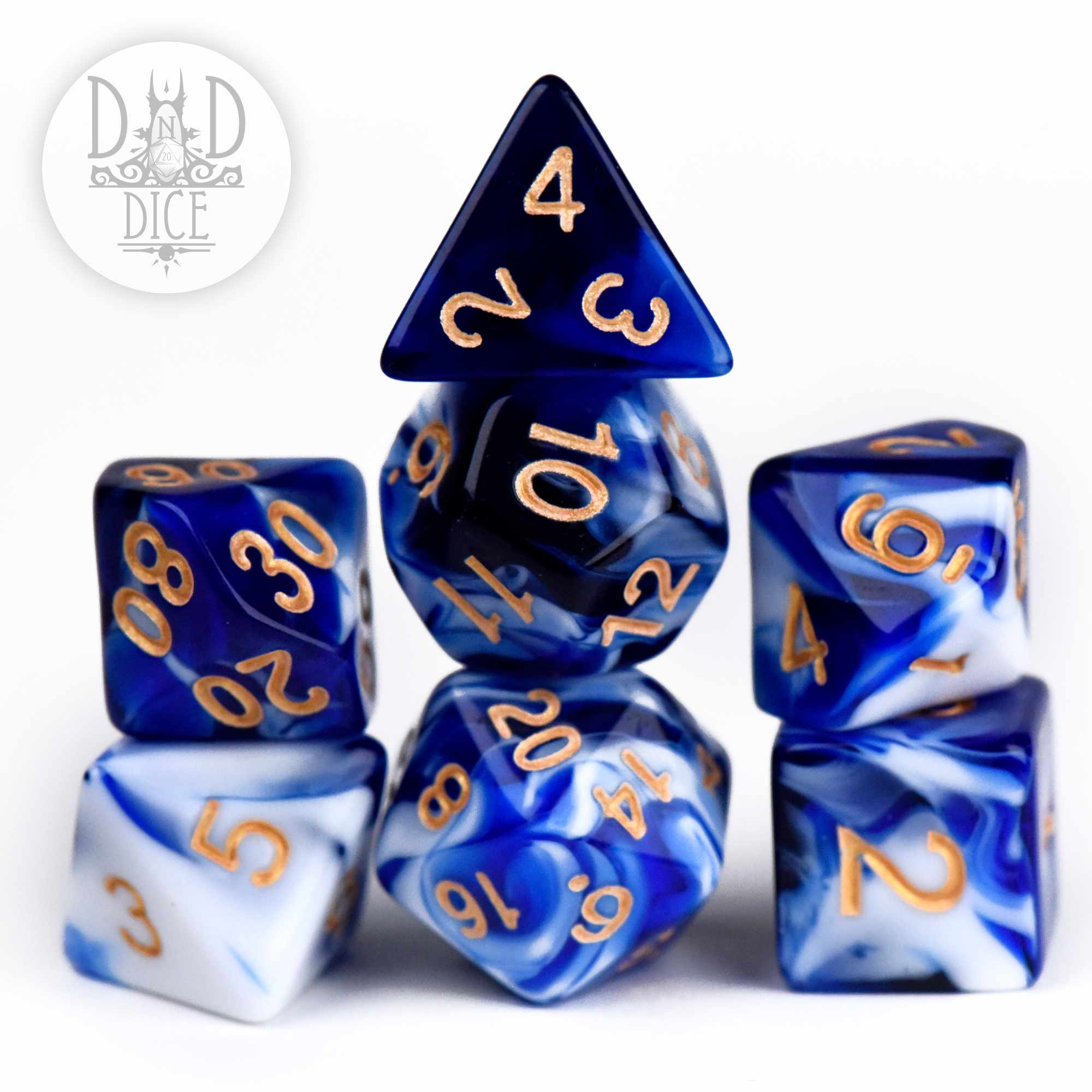 Blue Swirl Dice Set (Black Friday)