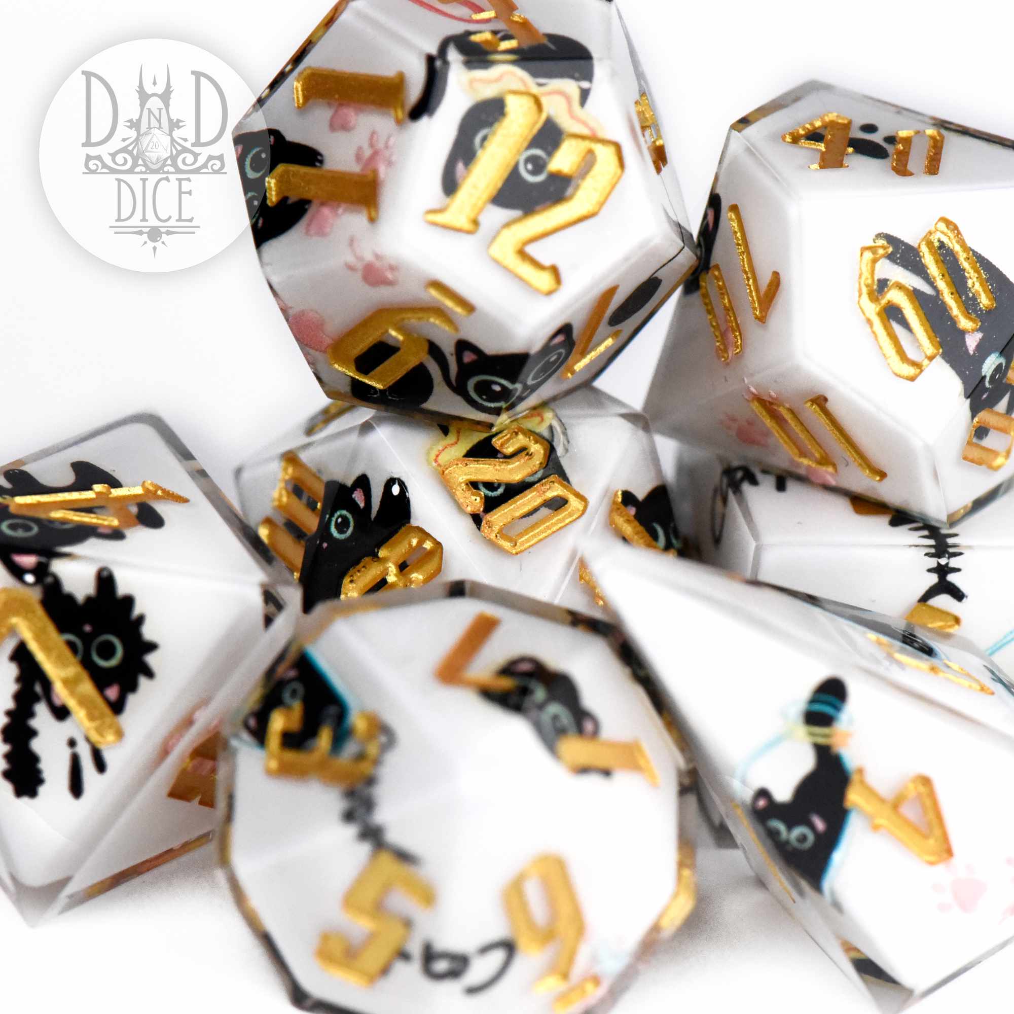 Anime Cat Handmade Dice Set