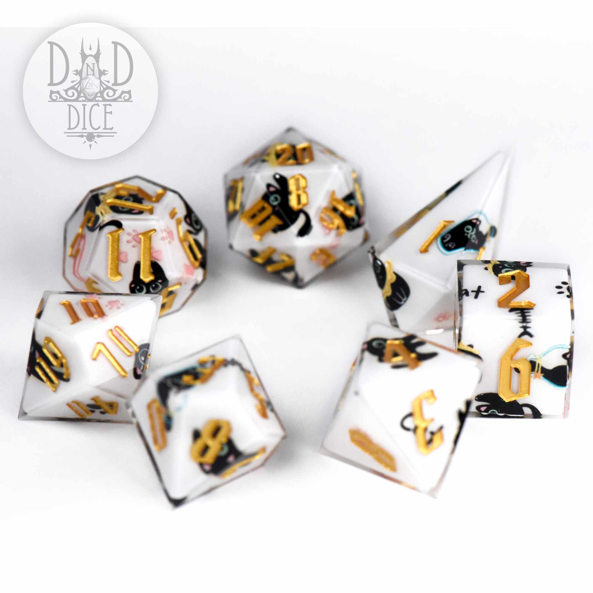 Anime Cat Handmade Dice Set
