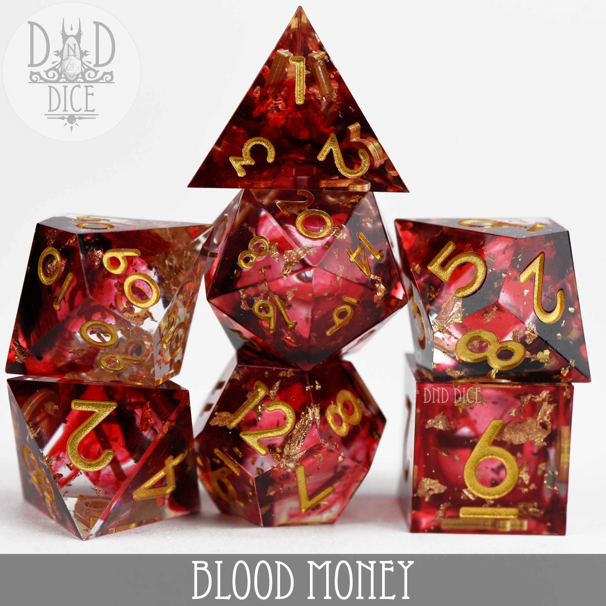 Blood Money Handmade Dice Set