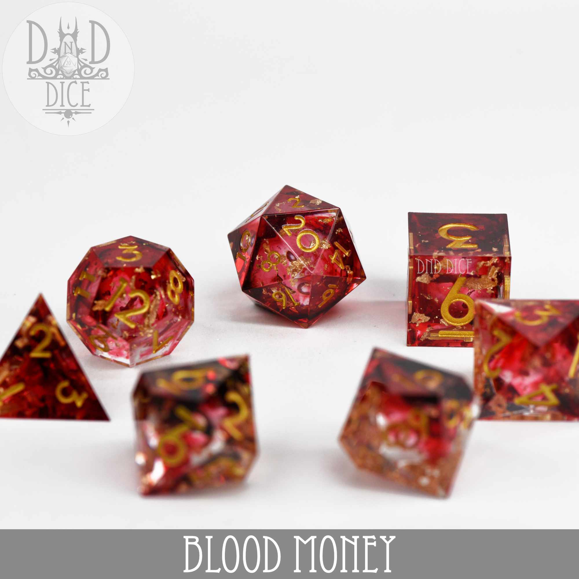 Blood Money Handmade Dice Set