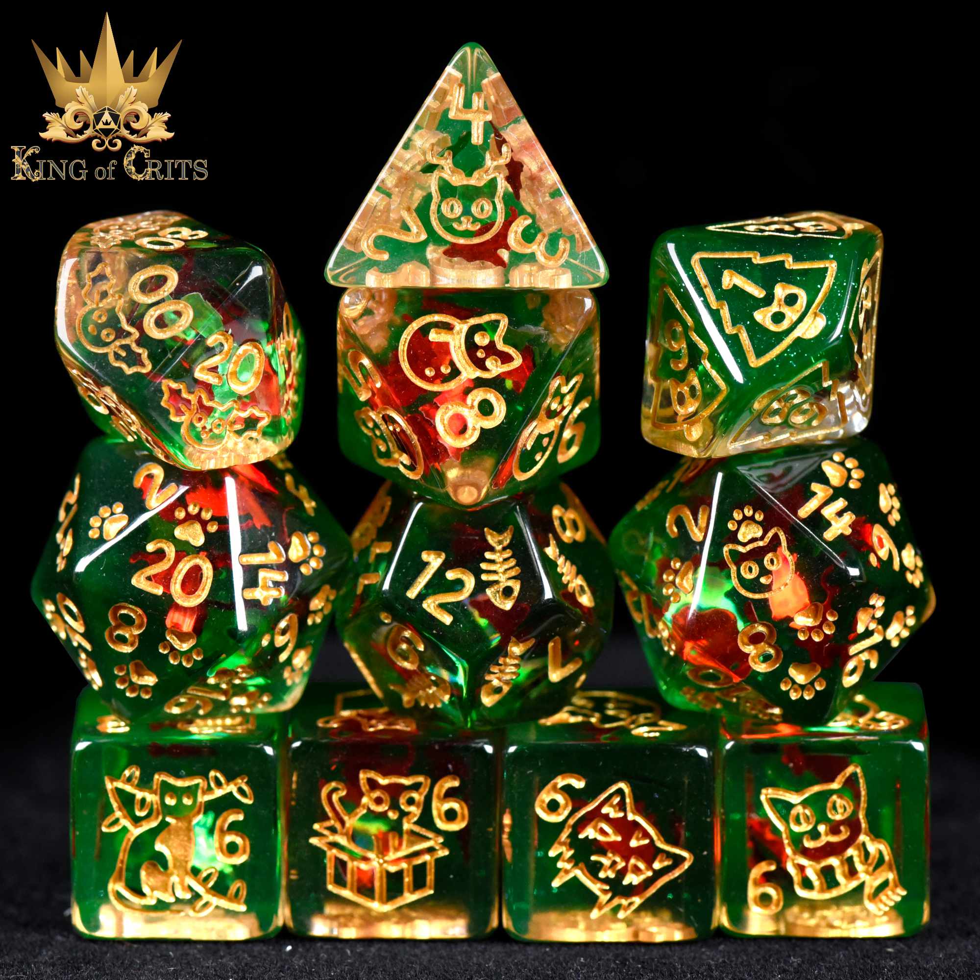 Merry Cat-Mas 11 Dice Set
