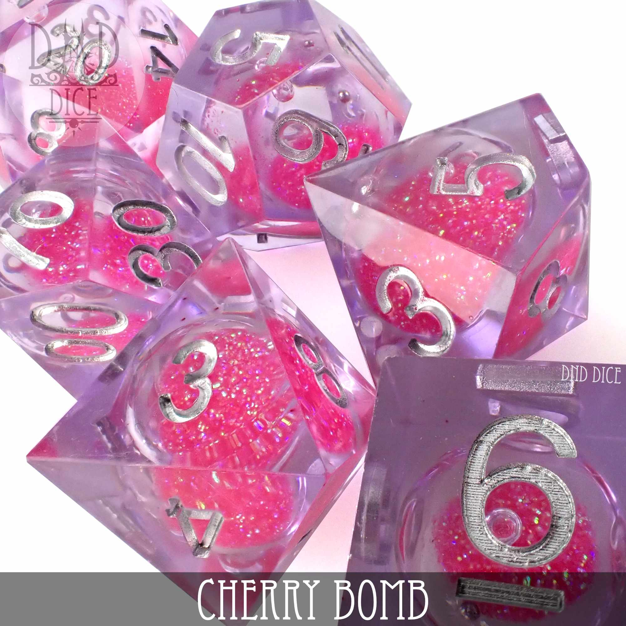 Cherry Bomb Liquid Core Dice Set