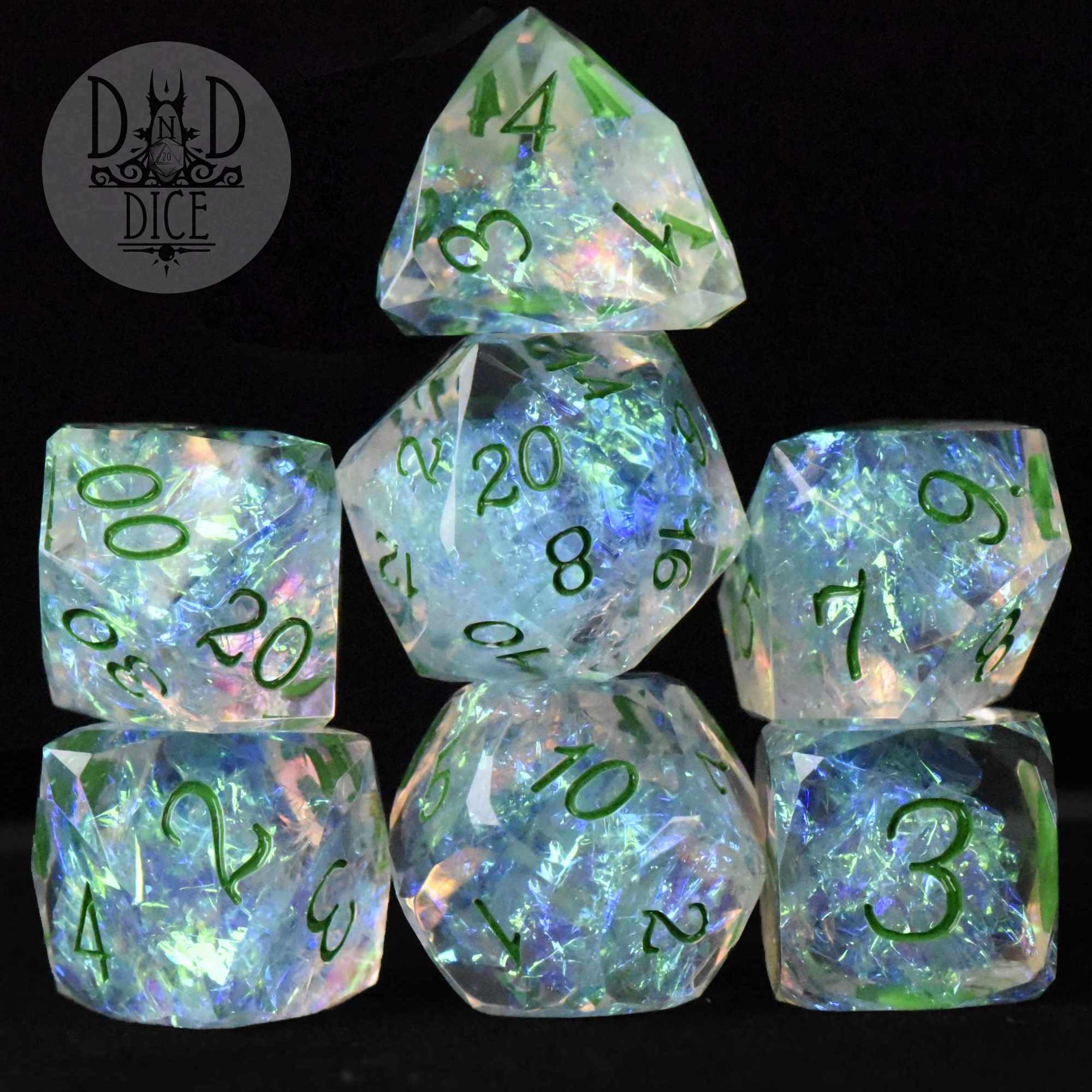 Crown Jewels Jade Handmade Dice Set