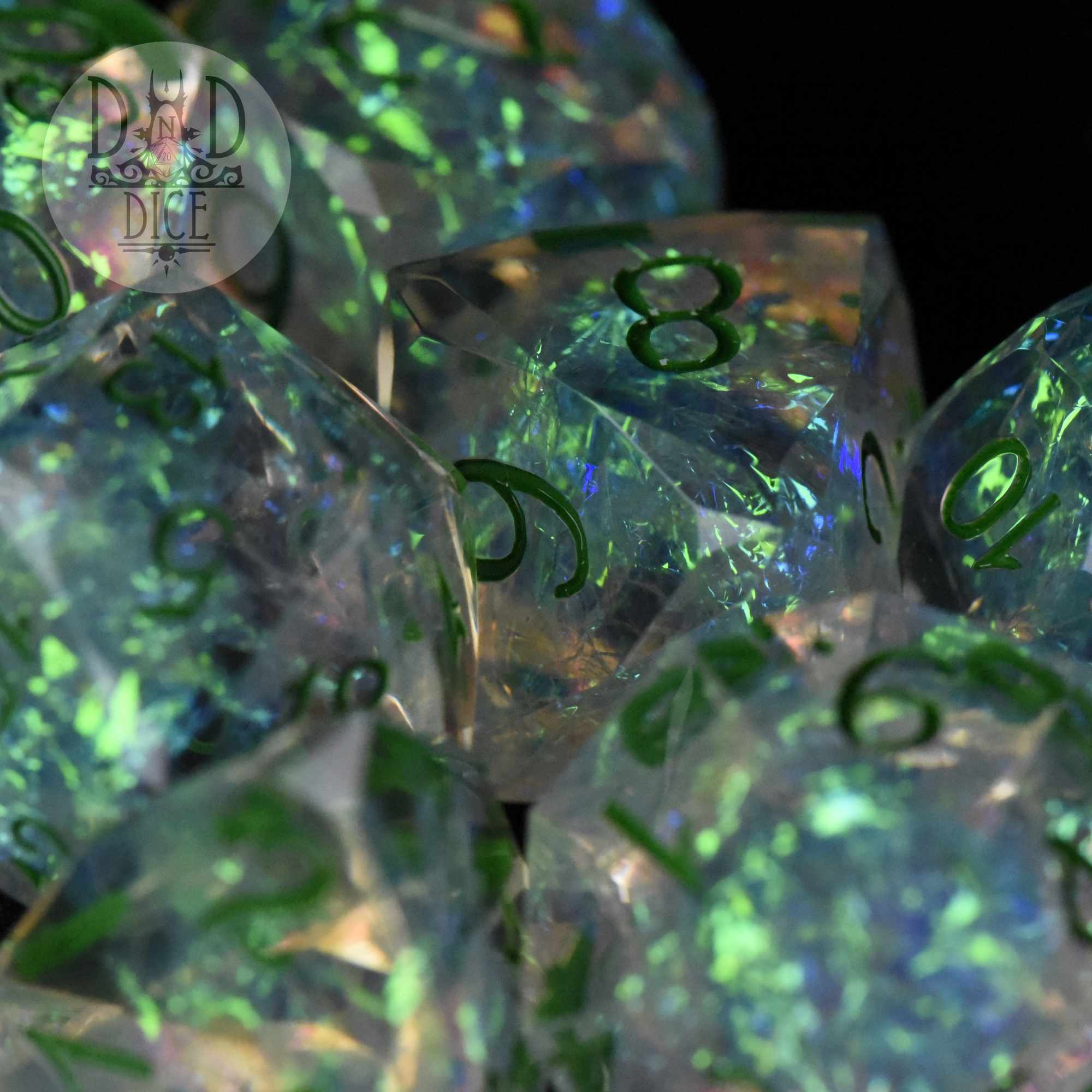 Crown Jewels Jade Handmade Dice Set