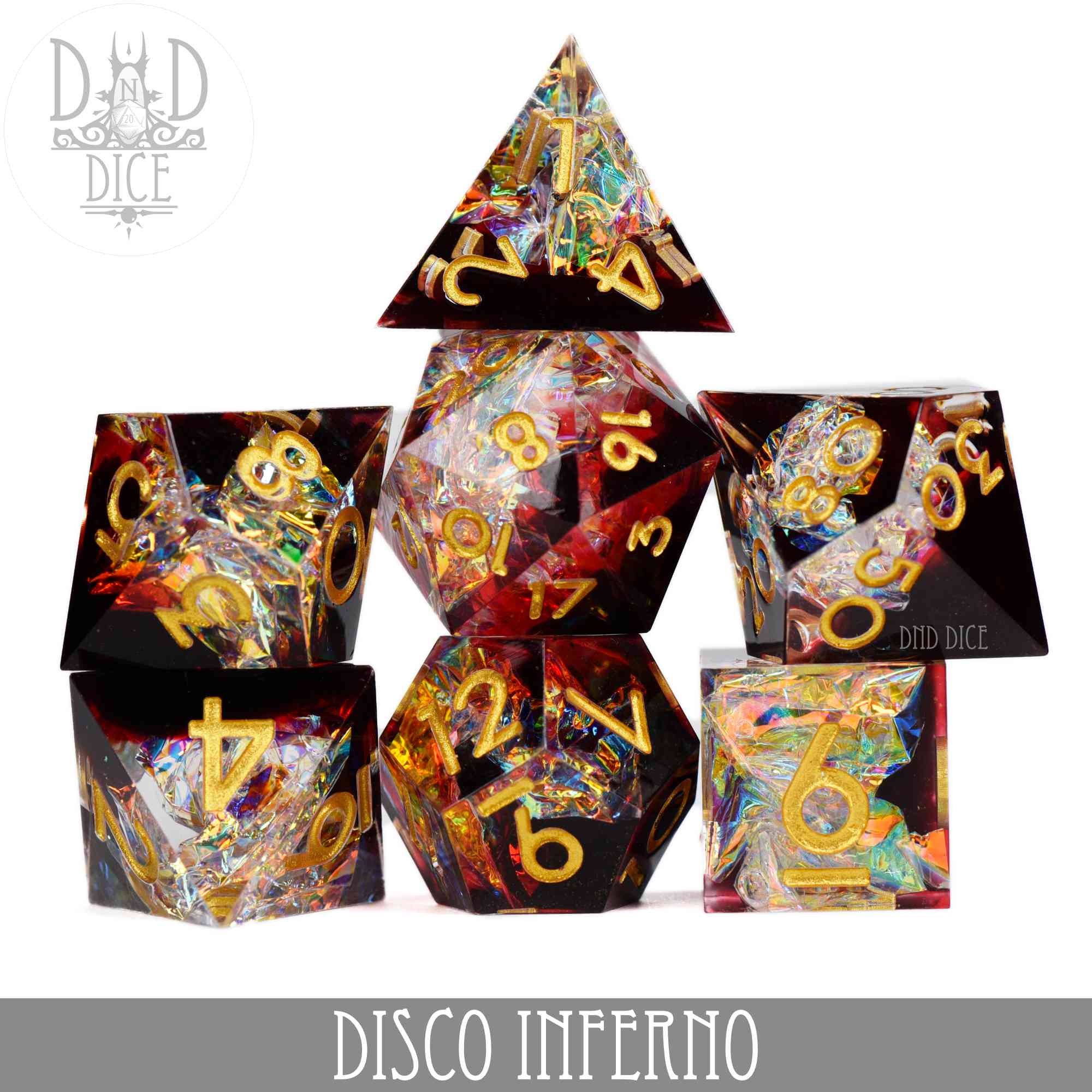 Disco Inferno Handmade Dice Set