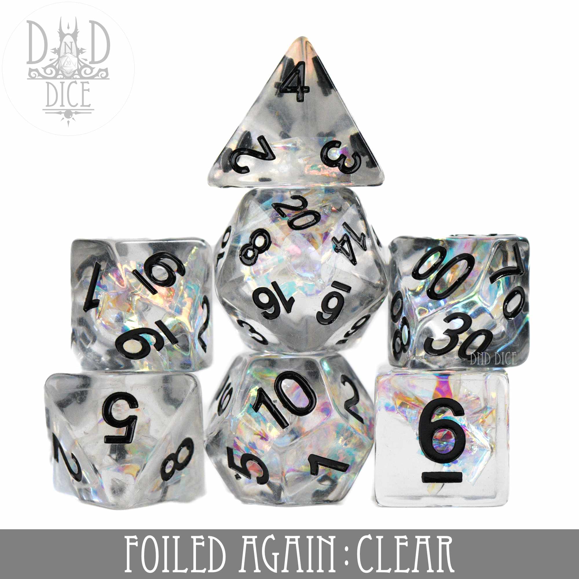 Foiled Again Clear Dice Set