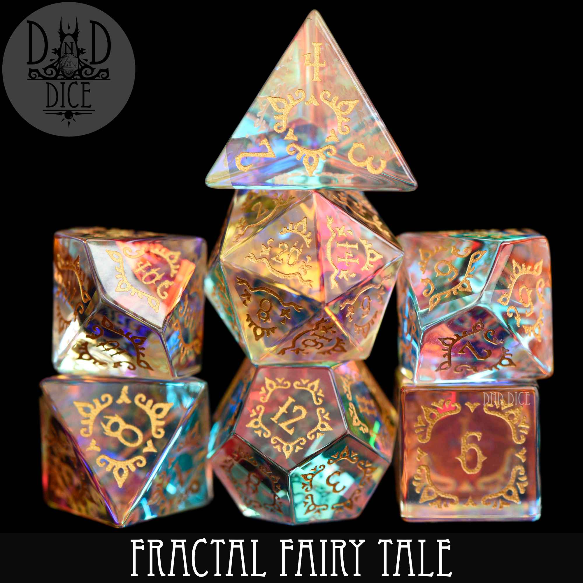 Fractal Fairy Tale Glass Dice Set (Gift Box)