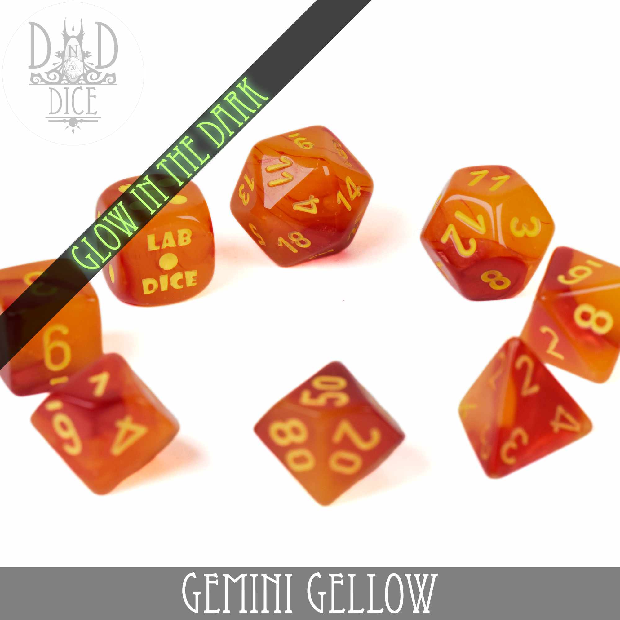 Gemini Gellow 8 Dice Set