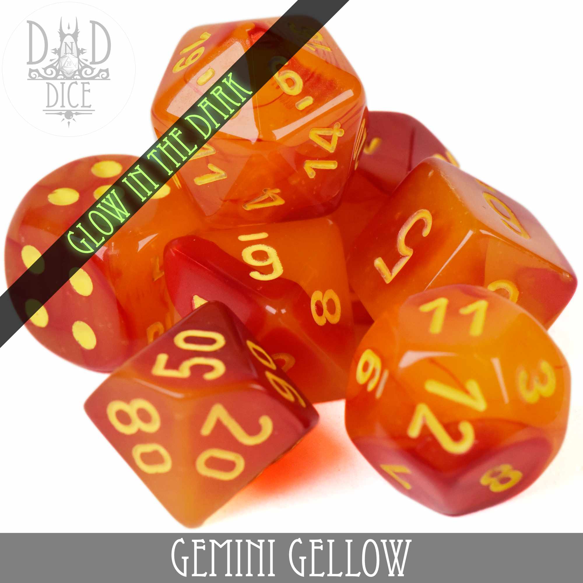 Gemini Gellow 8 Dice Set