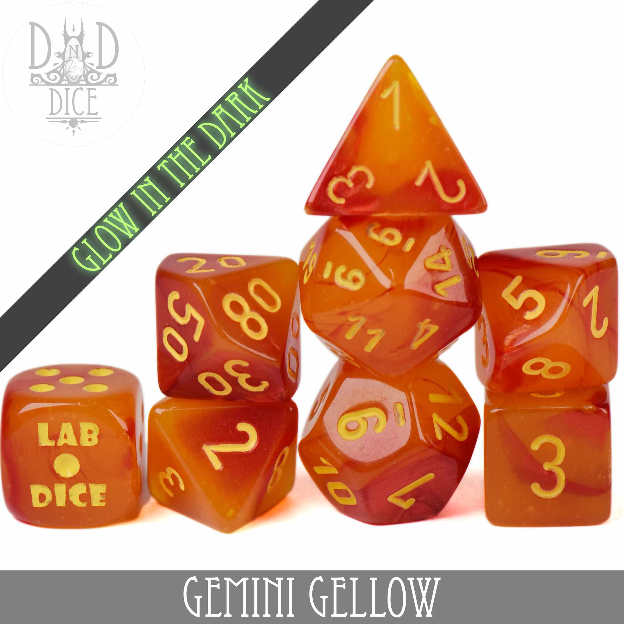 Gemini Gellow 8 Dice Set