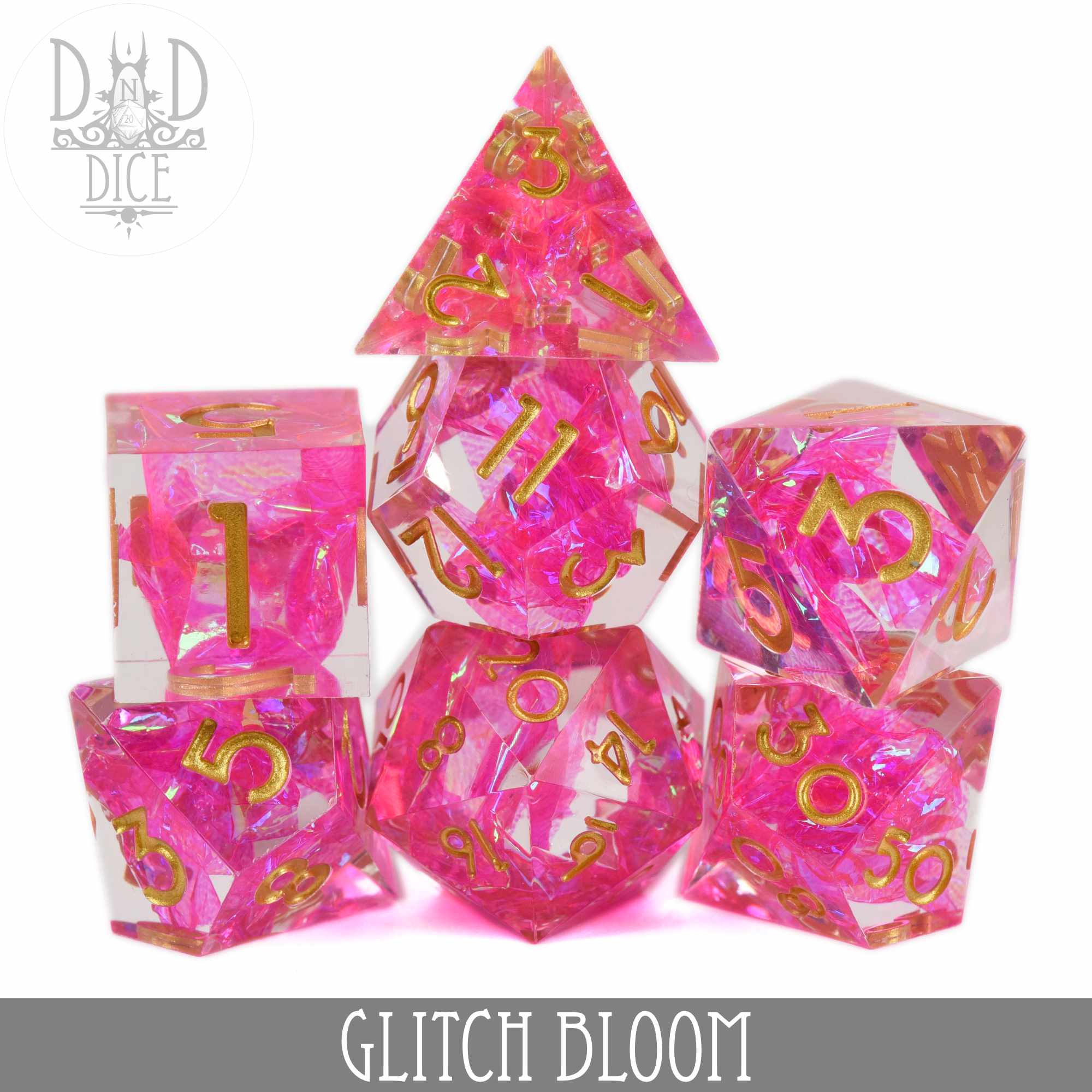 Glitch Bloom Handmade Dice Set