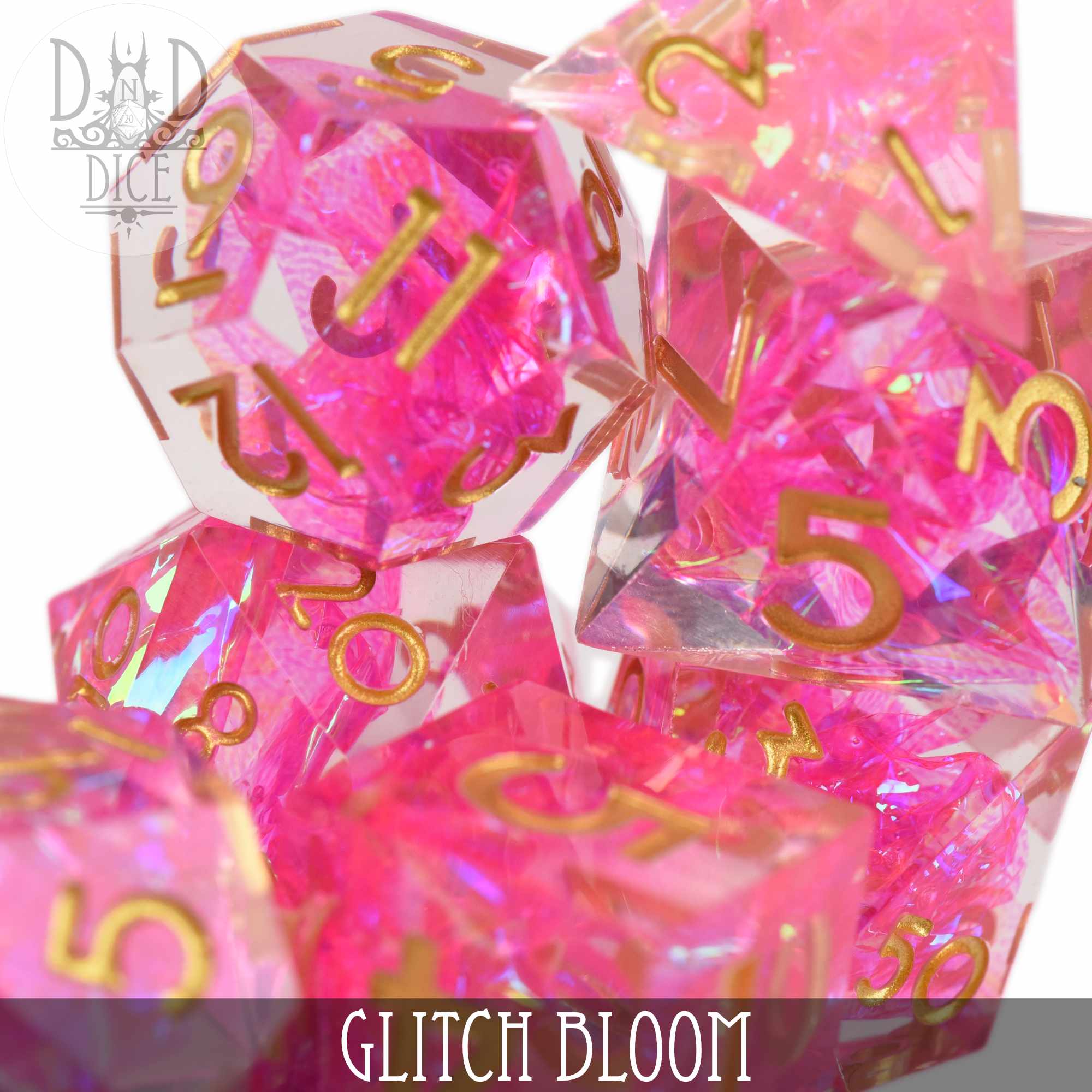 Glitch Bloom Handmade Dice Set