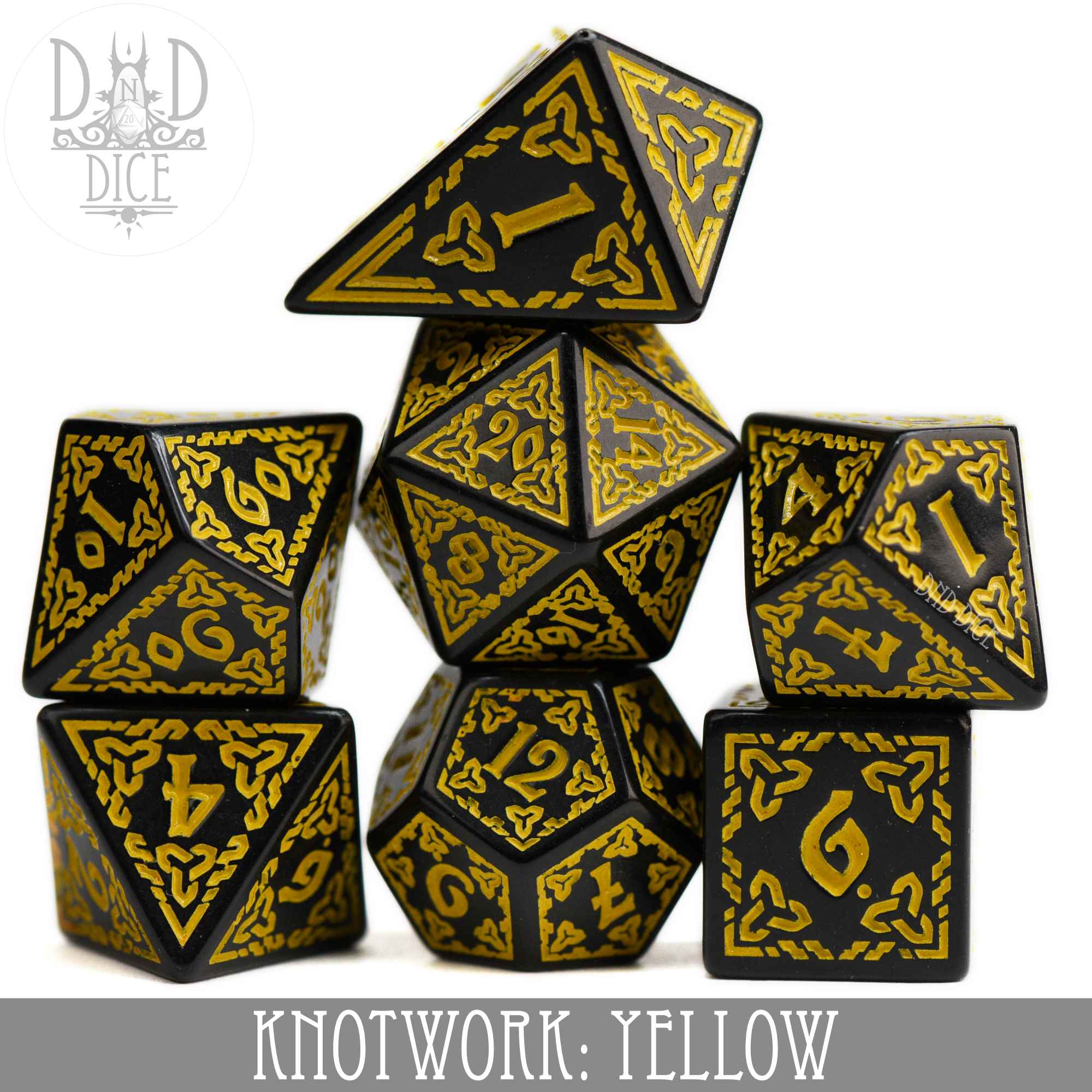 Knotwork: Yellow Dice Set