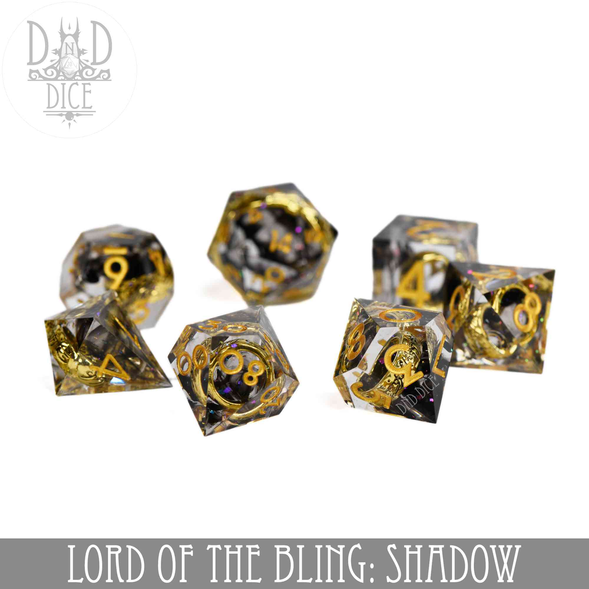 Lord of the Bling: Shadow Handmade Dice Set
