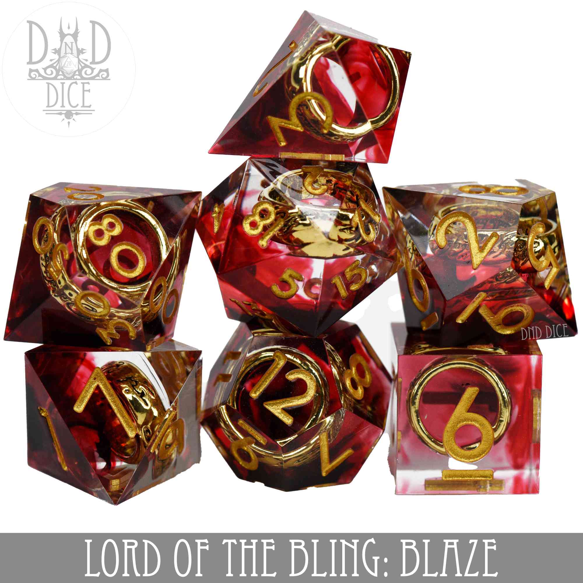 Lord of the Bling: Blaze Handmade Dice Set