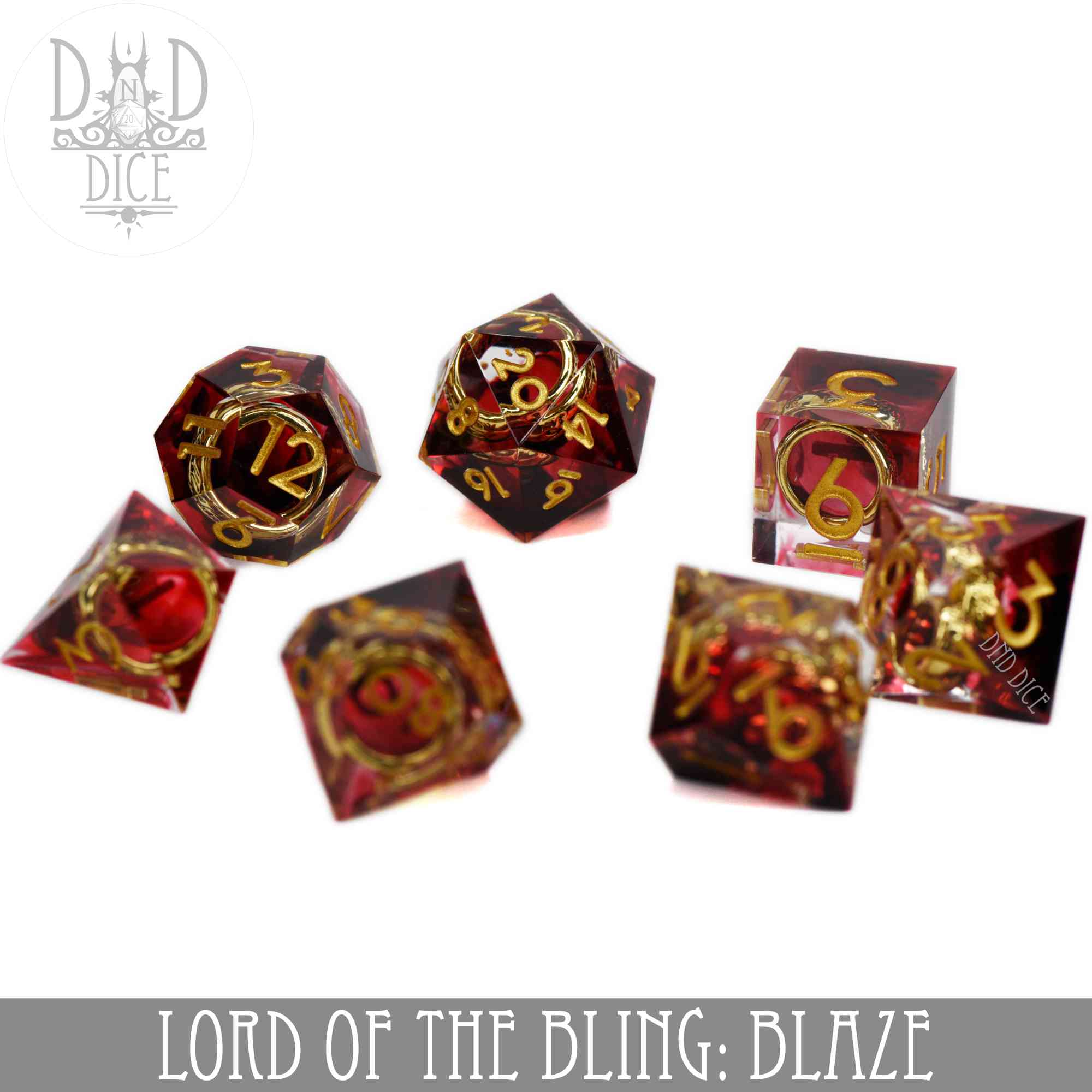Lord of the Bling: Blaze Handmade Dice Set
