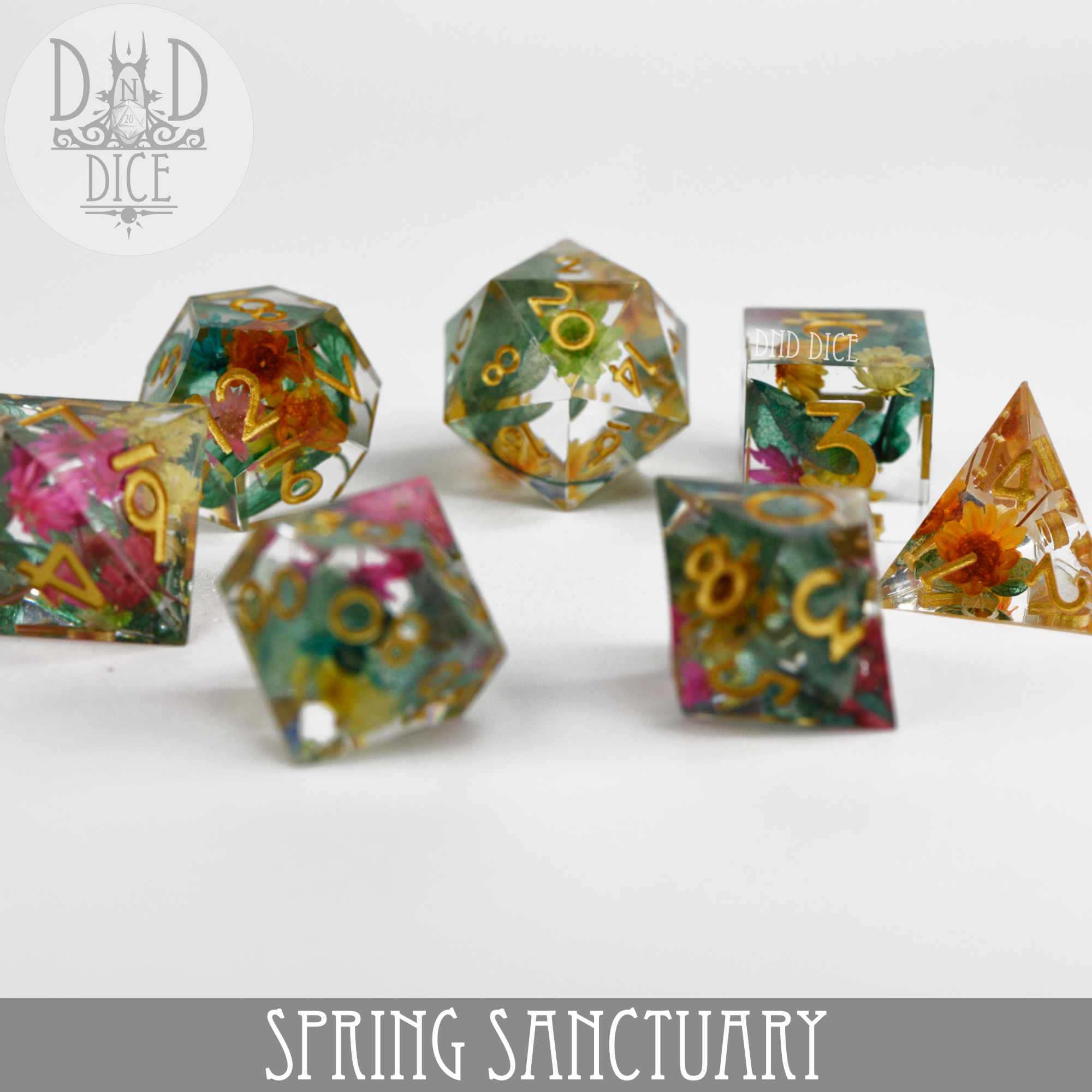 Spring Sanctuary Handmade Dice Set