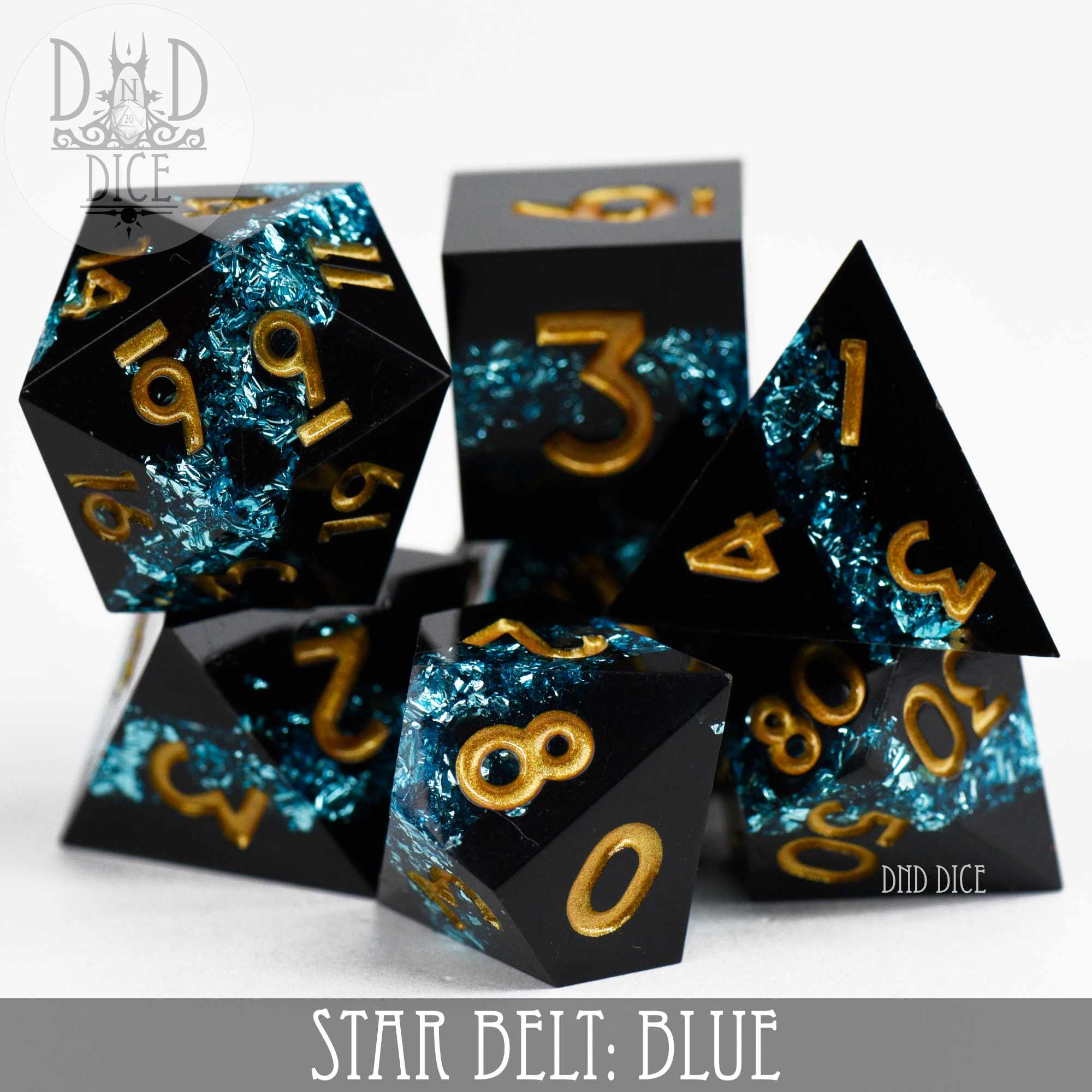 Star Belt: Blue Handmade Dice Set