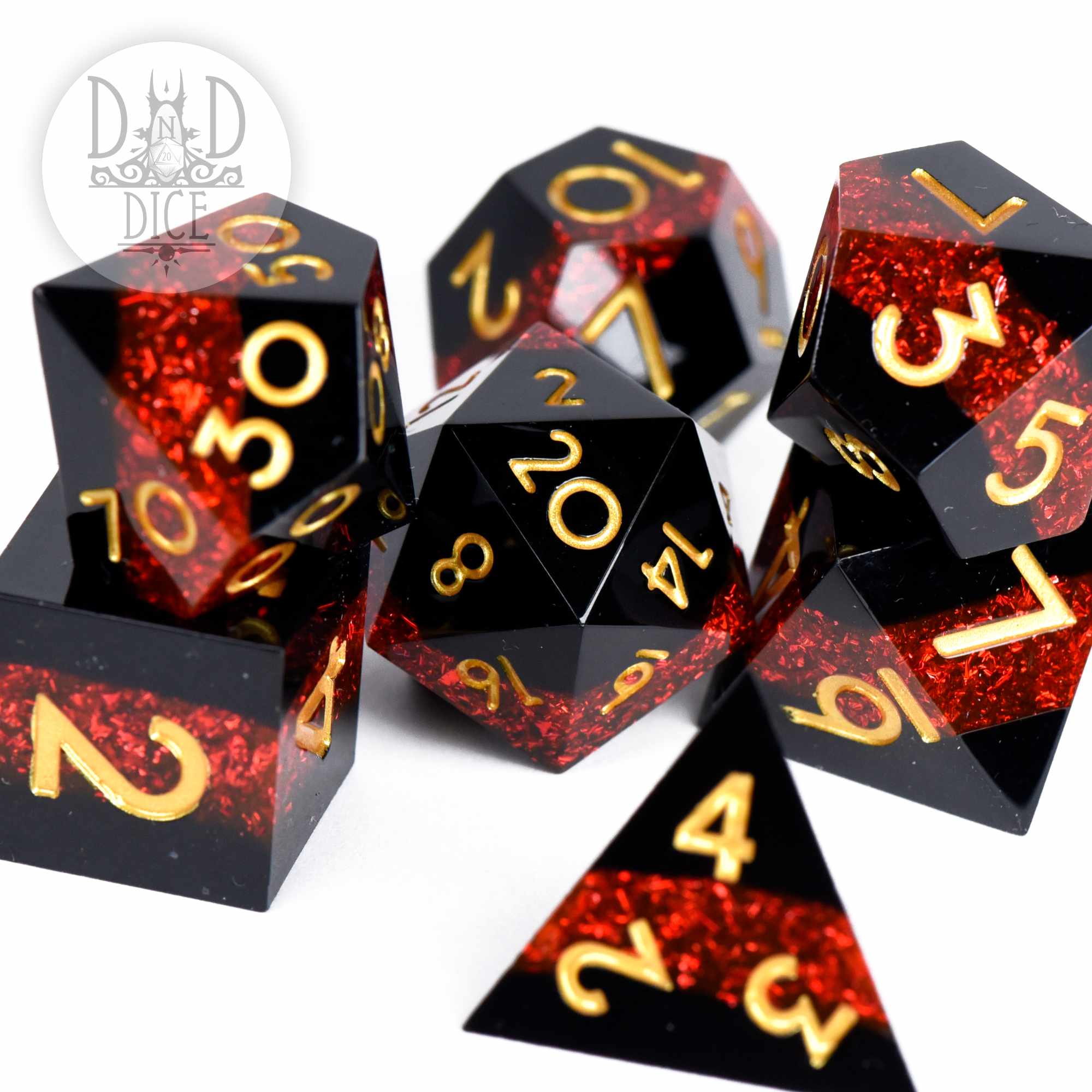 Star Belt: Red Handmade Dice Set