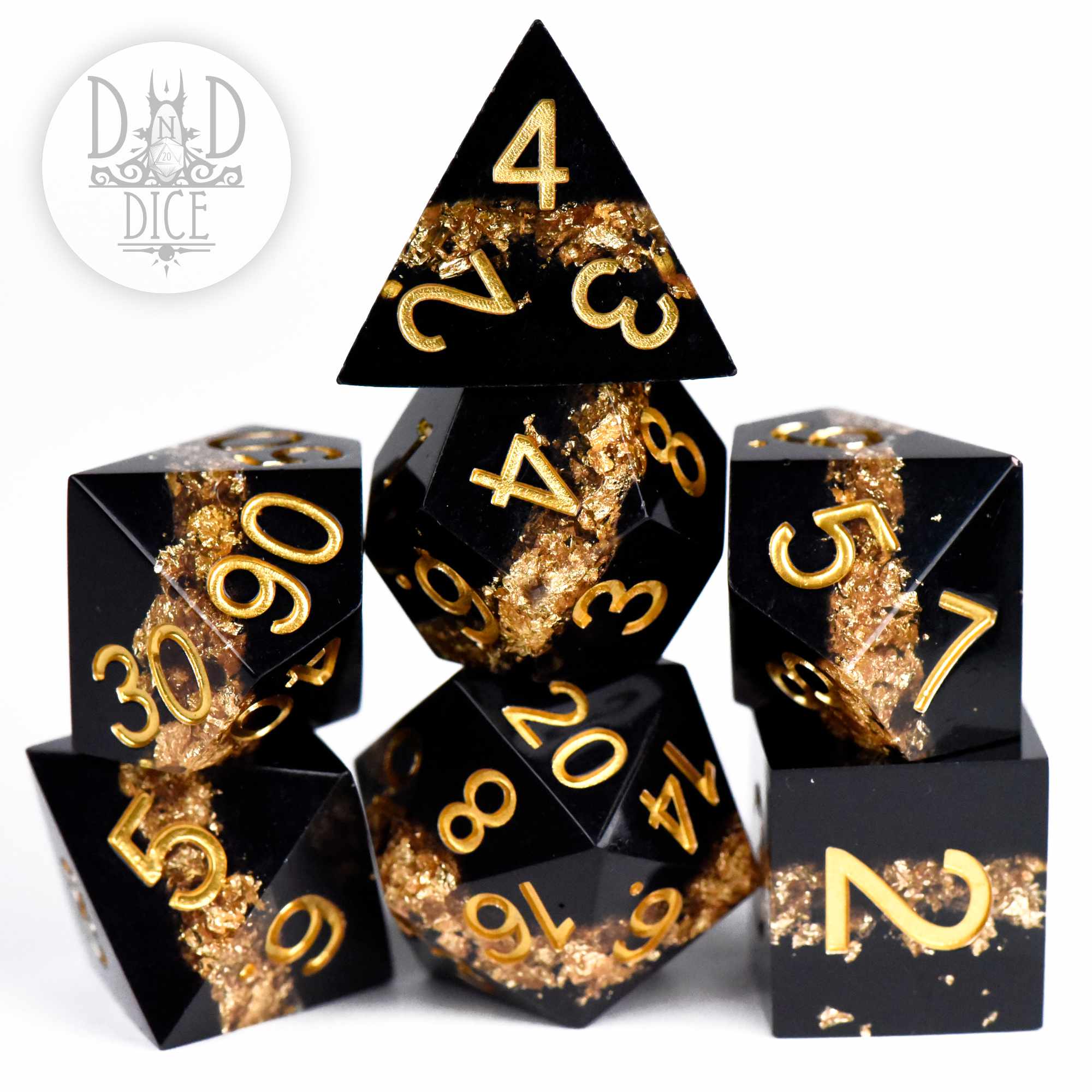 Star Belt: Gold Handmade Dice Set