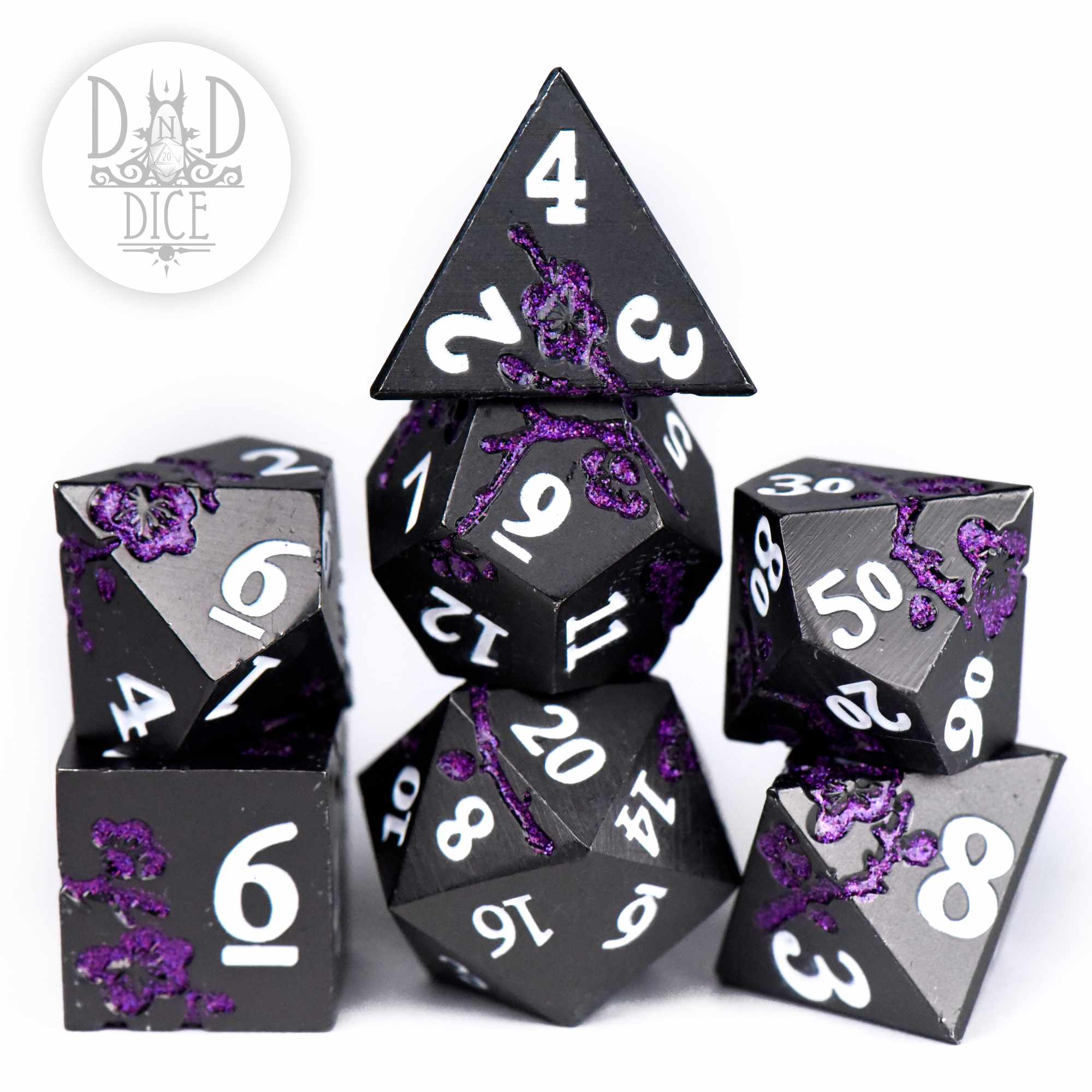 Steel Magnolias Purple Metal Dice Set