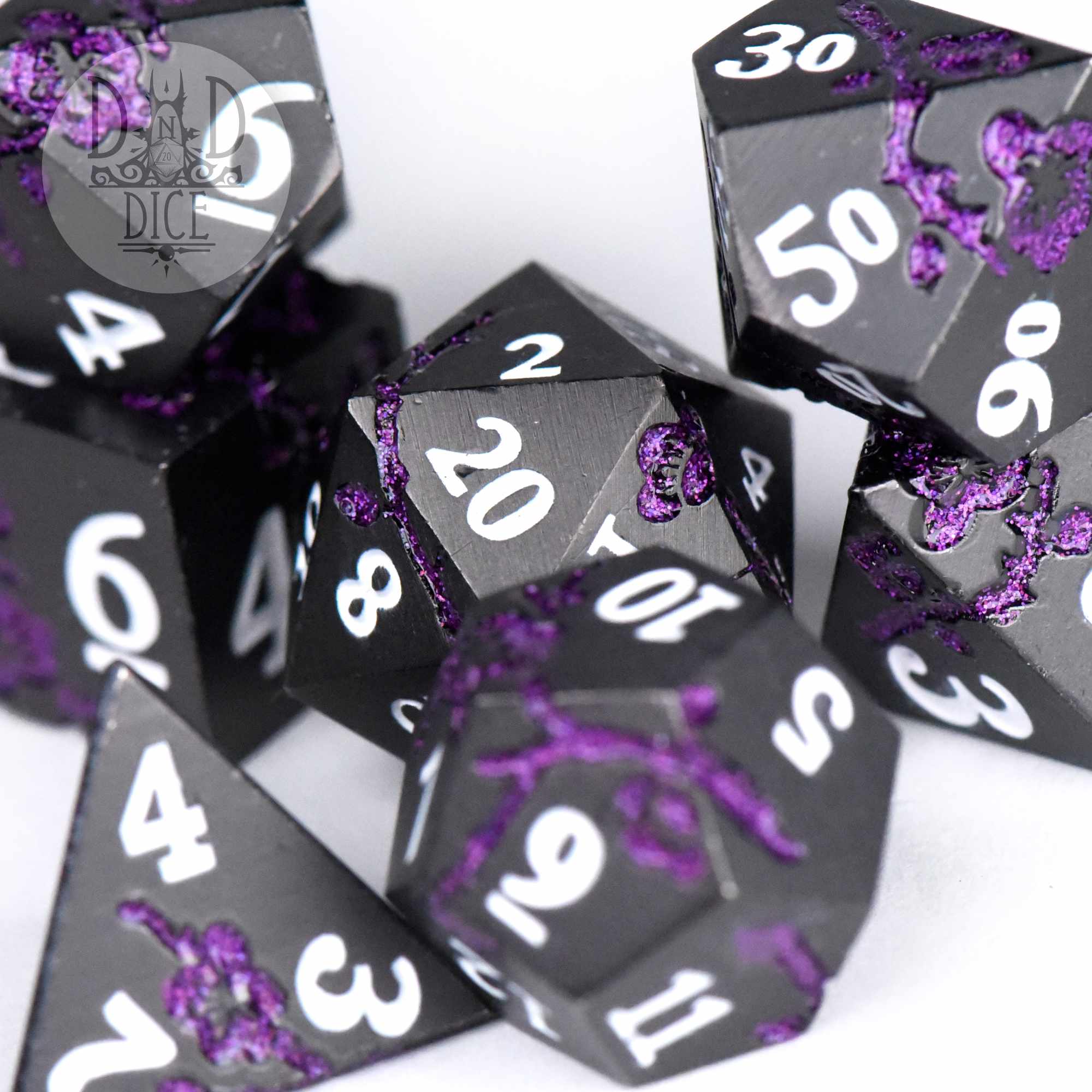 Steel Magnolias Purple Metal Dice Set