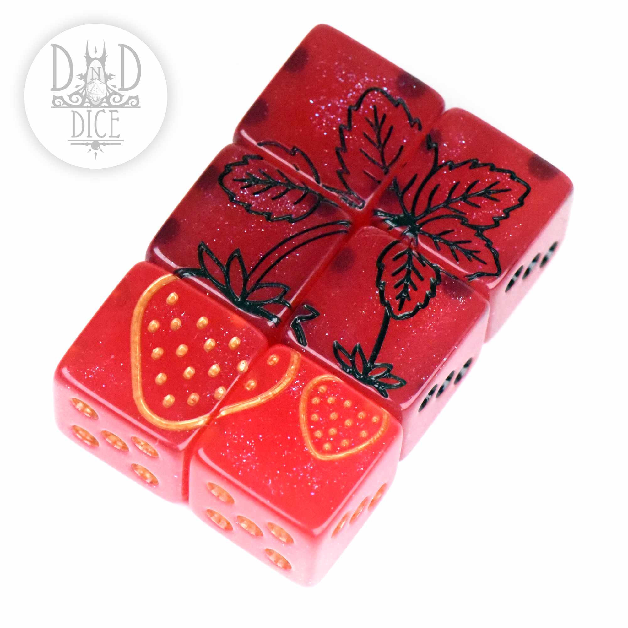 Strawberry Patch 6D6 Dice Set