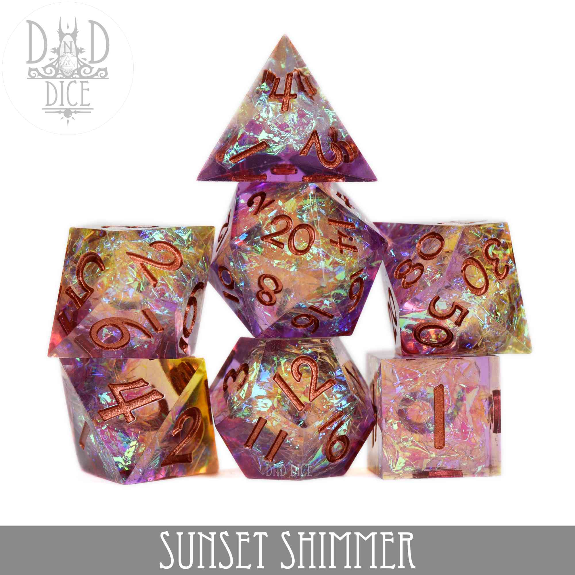 Sunset Shimmer Handmade Dice Set