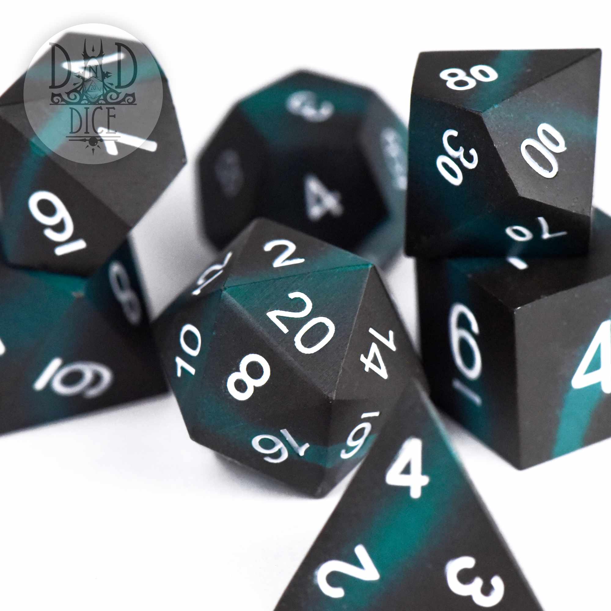 Tagging Teal Metal Dice Set