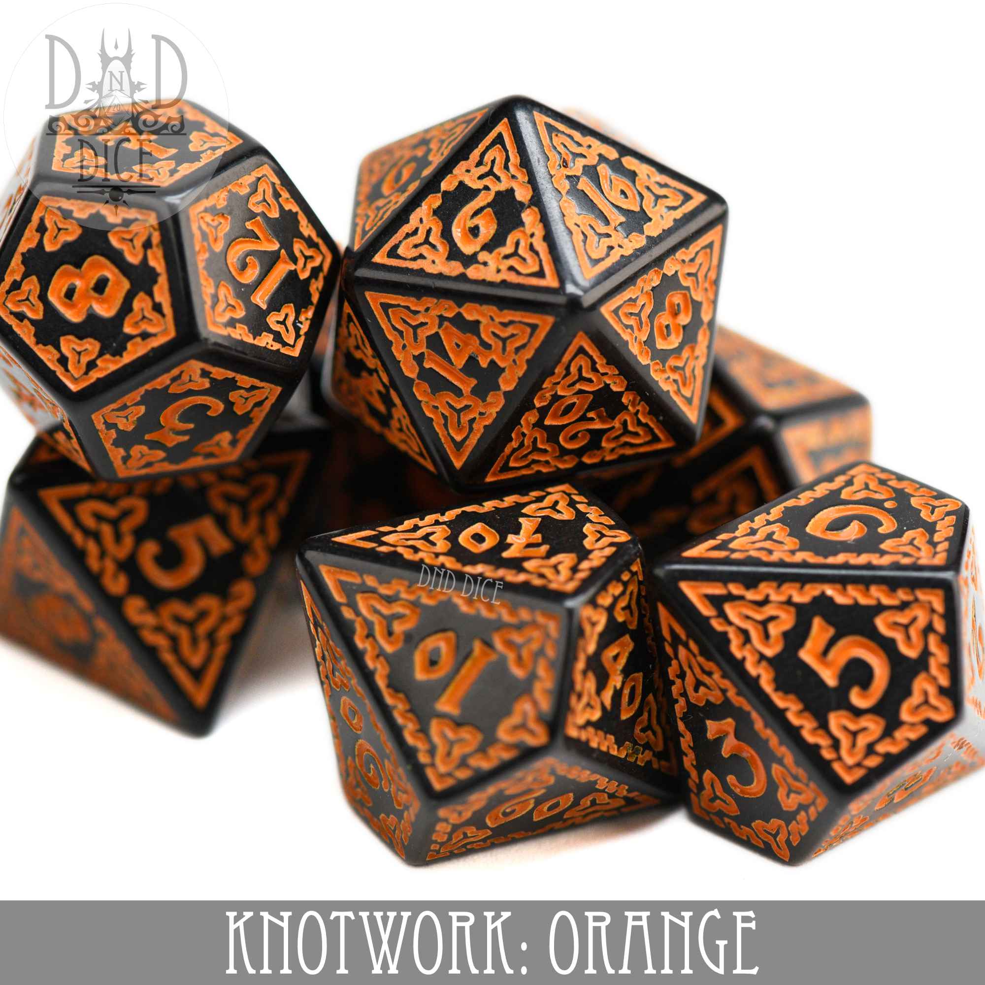 Knotwork: Orange Dice Set