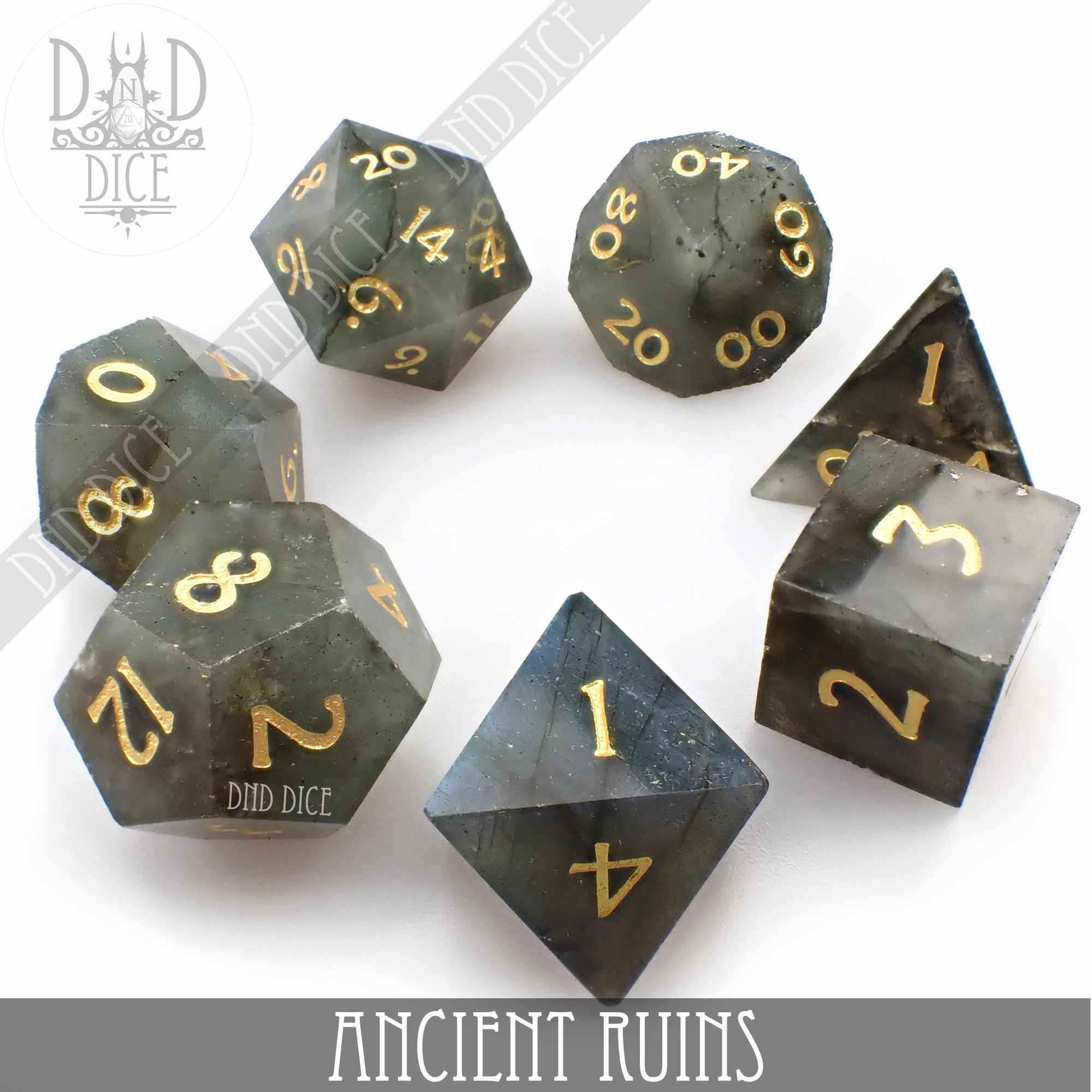 Ancient Ruins Labradorite Dice Set (Gift Box)