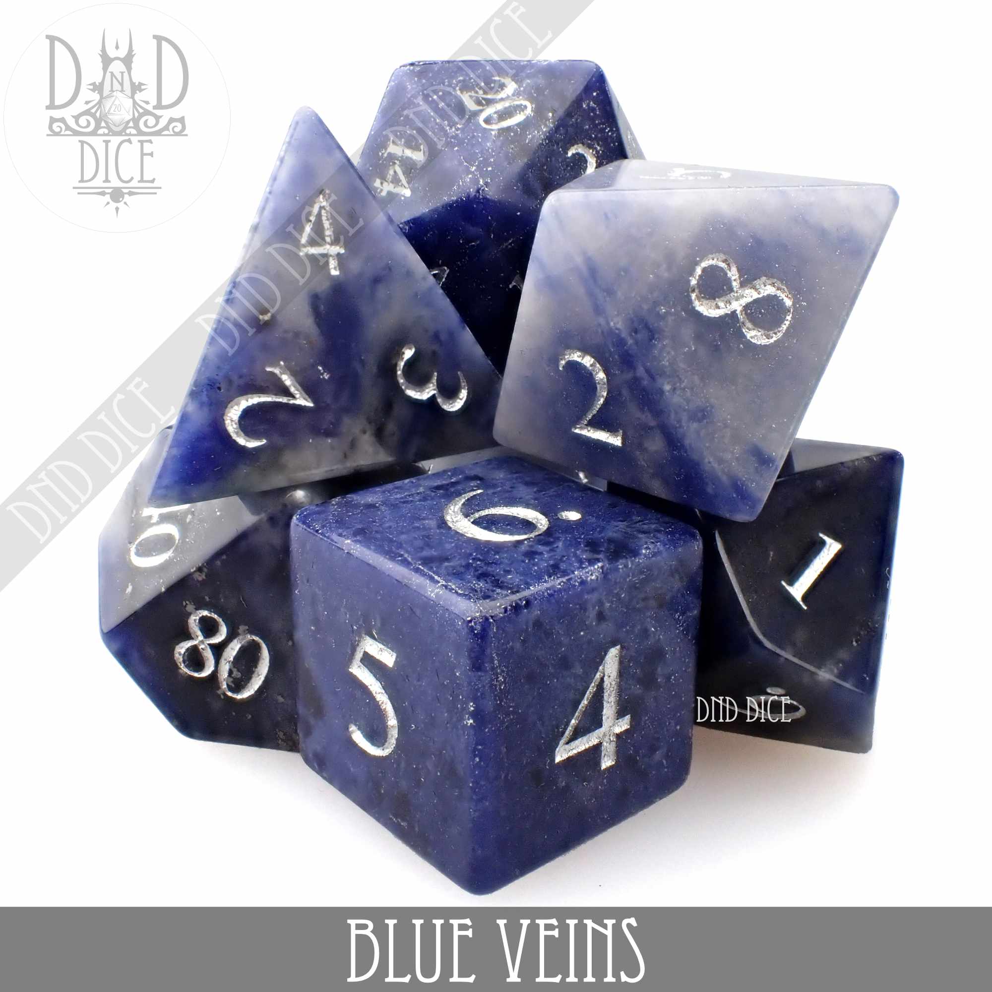 Blue Veins Dice Set (Gift Box)