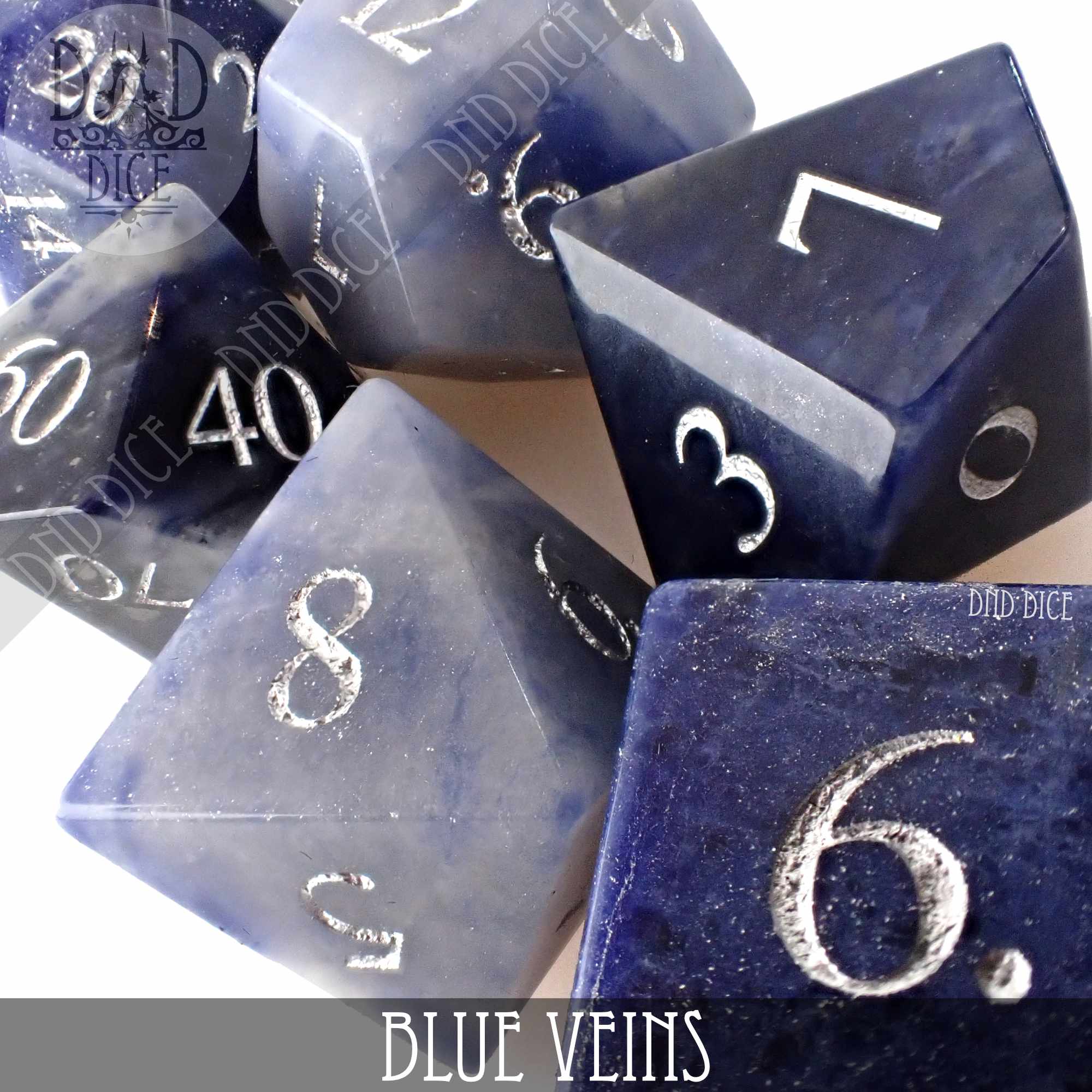 Blue Veins Dice Set (Gift Box)