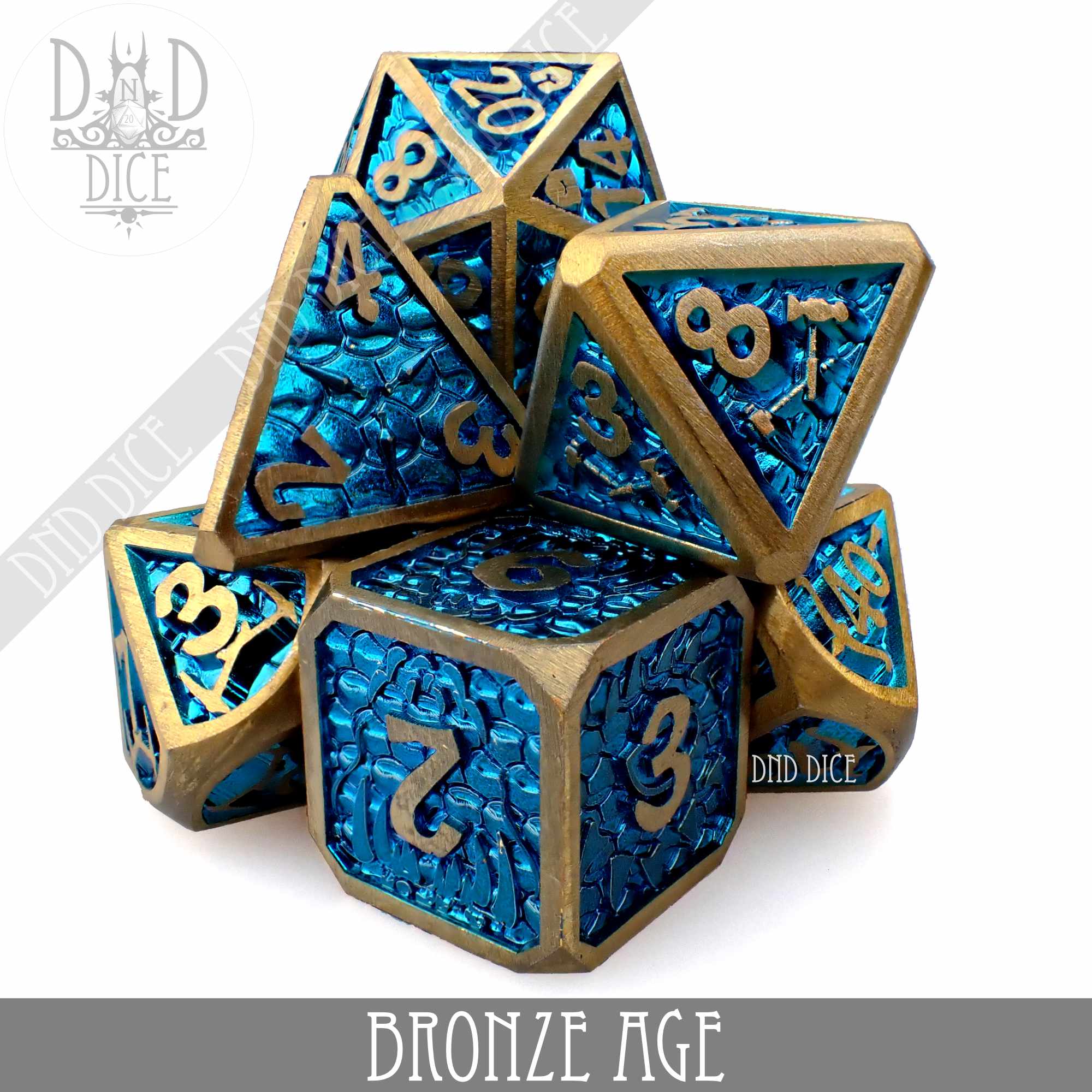 Bronze Age Metal Dice Set