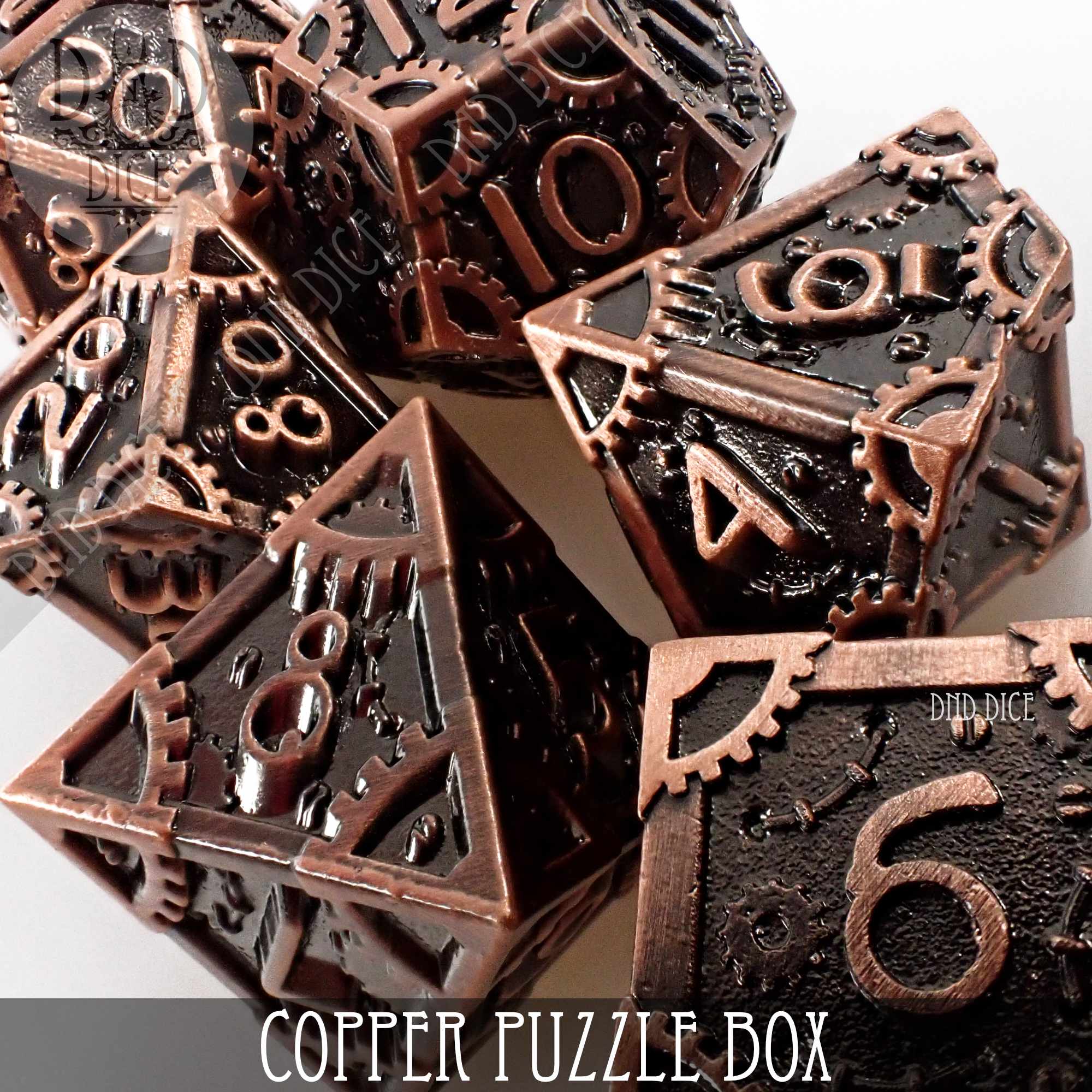 Puzzle Box Metal Dice Set (2 Colors)