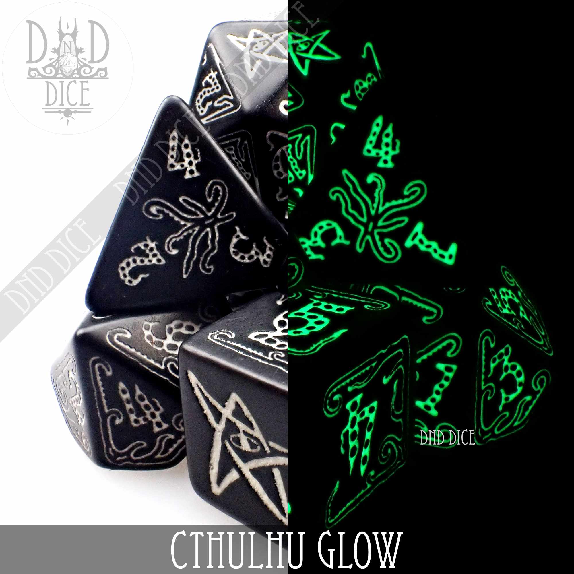 Jeu de dés Call of Cthulhu Glow in the Dark RPG 7pcs noir Jeu de dés Call of Cthulhu Glow in the Dark RPG 7pcs noir