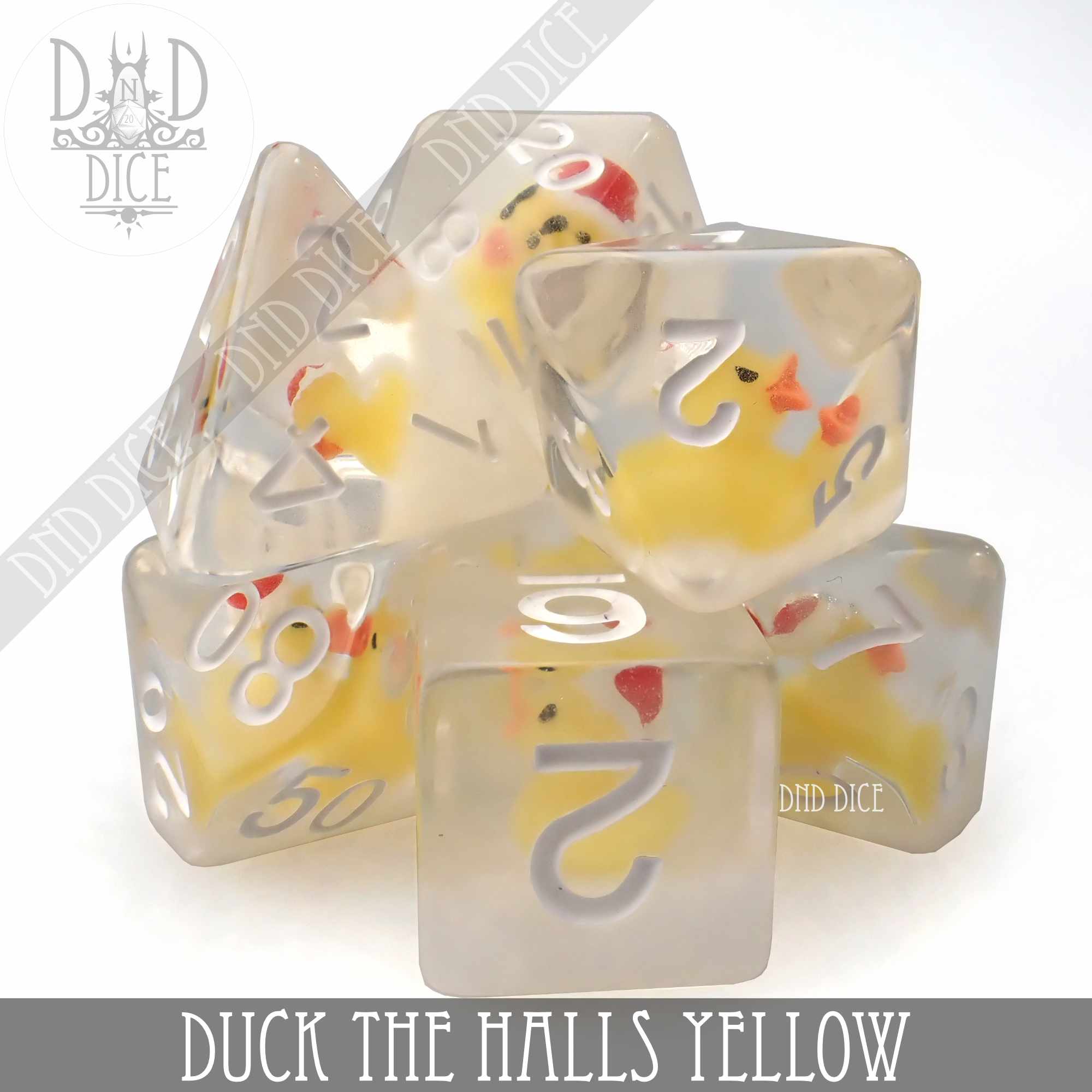 Duck the Halls Yellow Dice Set