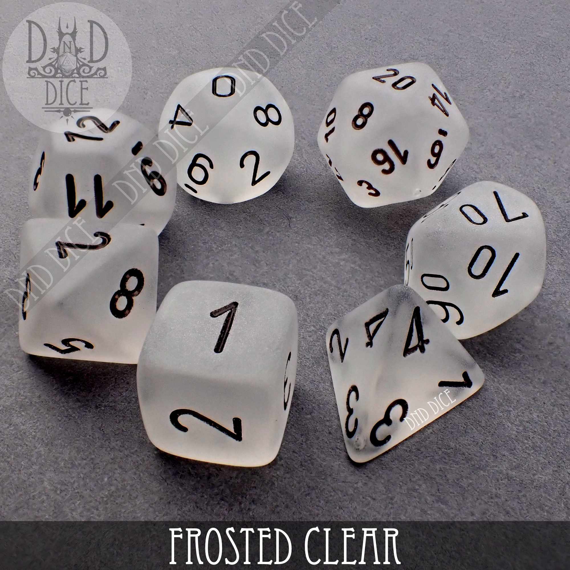 Frosted Clear Dice Set