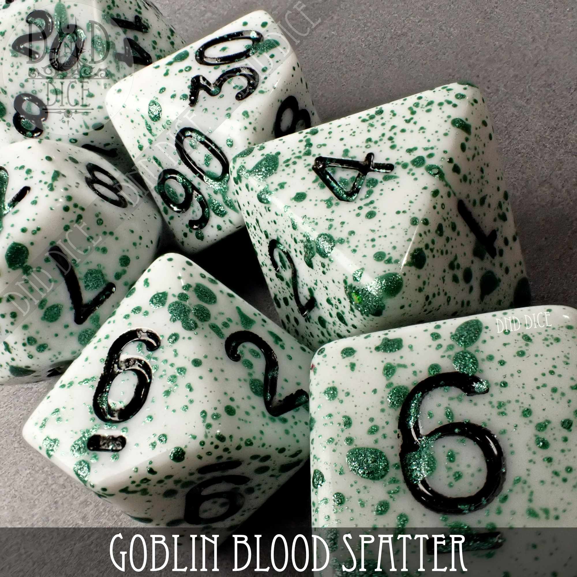 Goblin Blood Spatter Dice Set (Hand Painted)