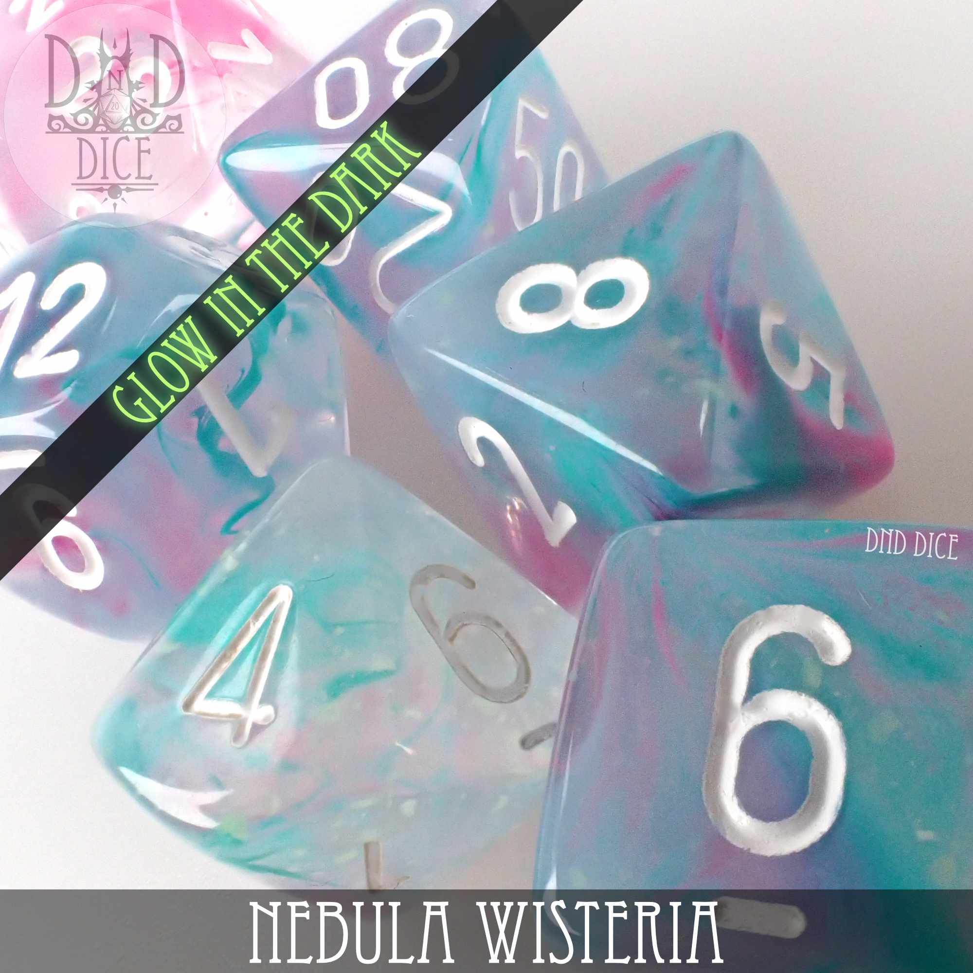 Nebula Wisteria Dice Set (Glow)