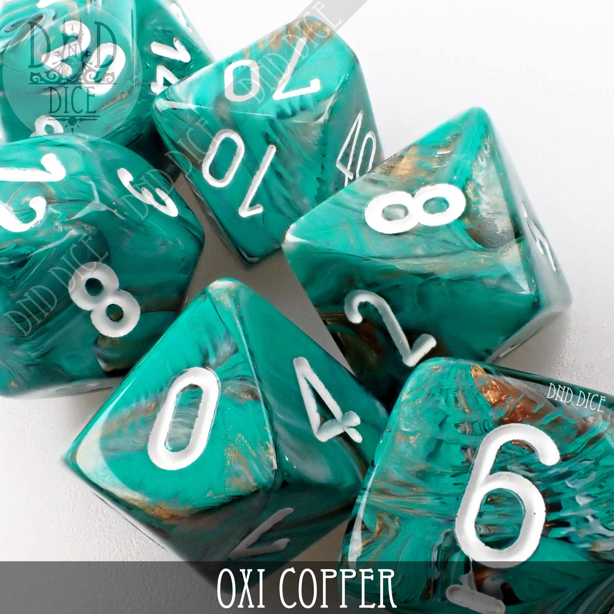 Marble Oxi-Copper Dice Set